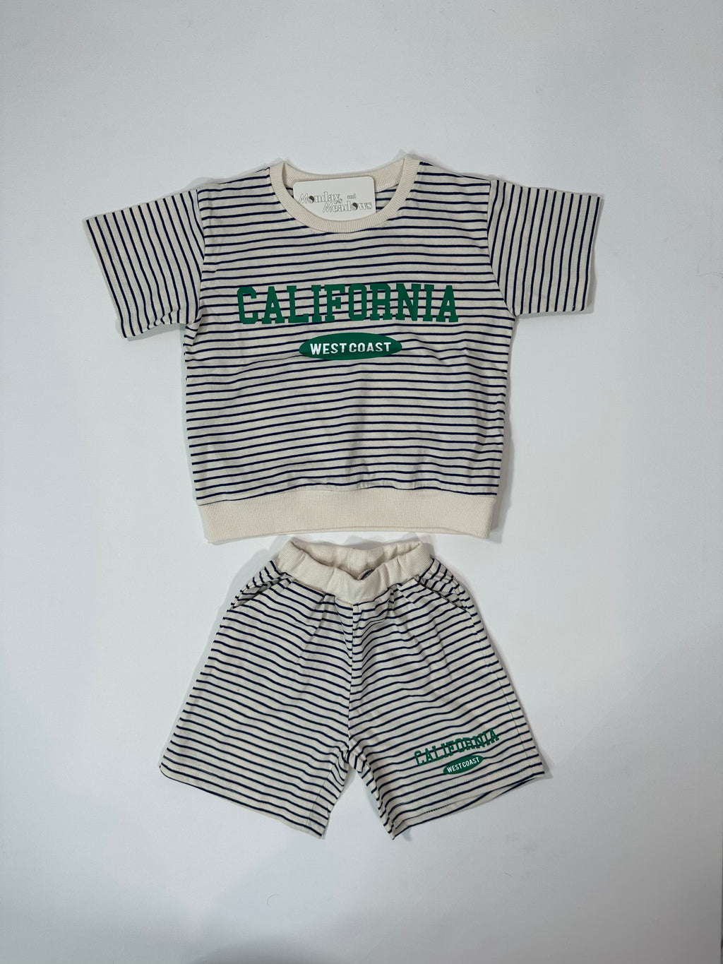 California West Coast Striped Top & Shorts Set