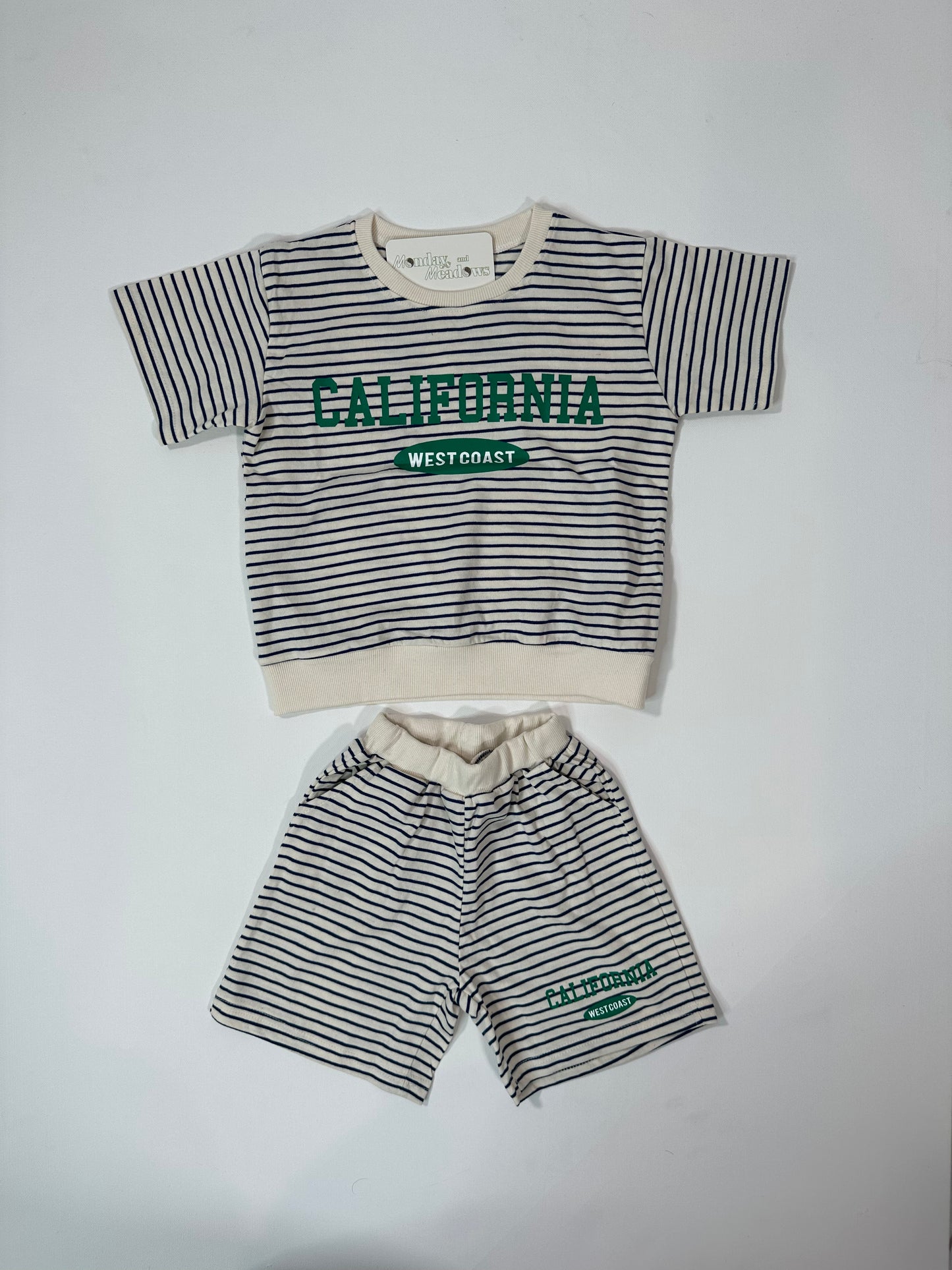 California West Coast Striped Top & Shorts Set