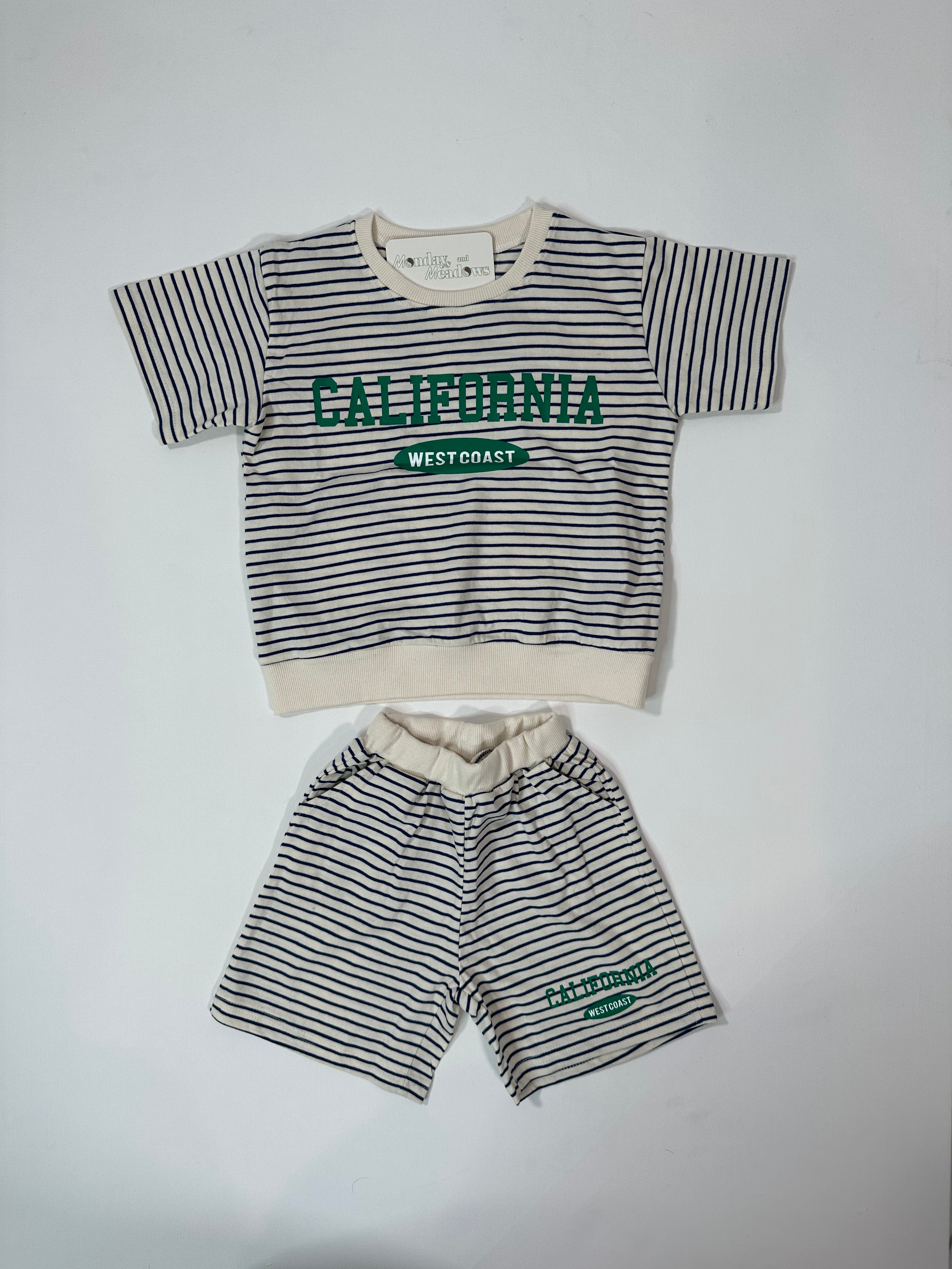 California West Coast Striped Top & Shorts Set