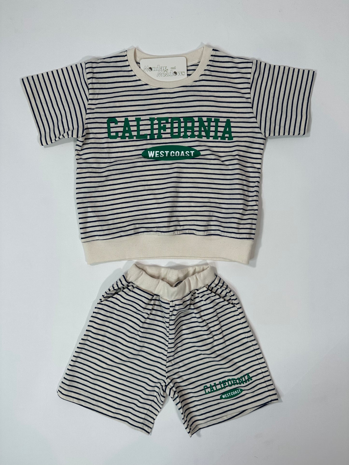 California West Coast Striped Top & Shorts Set