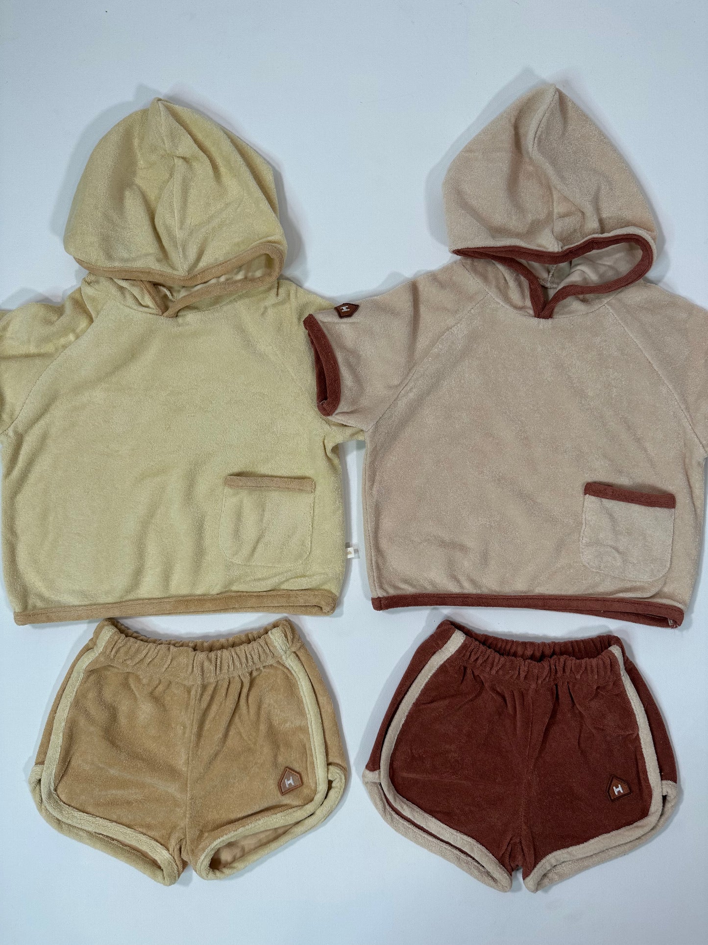 Terry Hooded Tshirt and Shorts Set