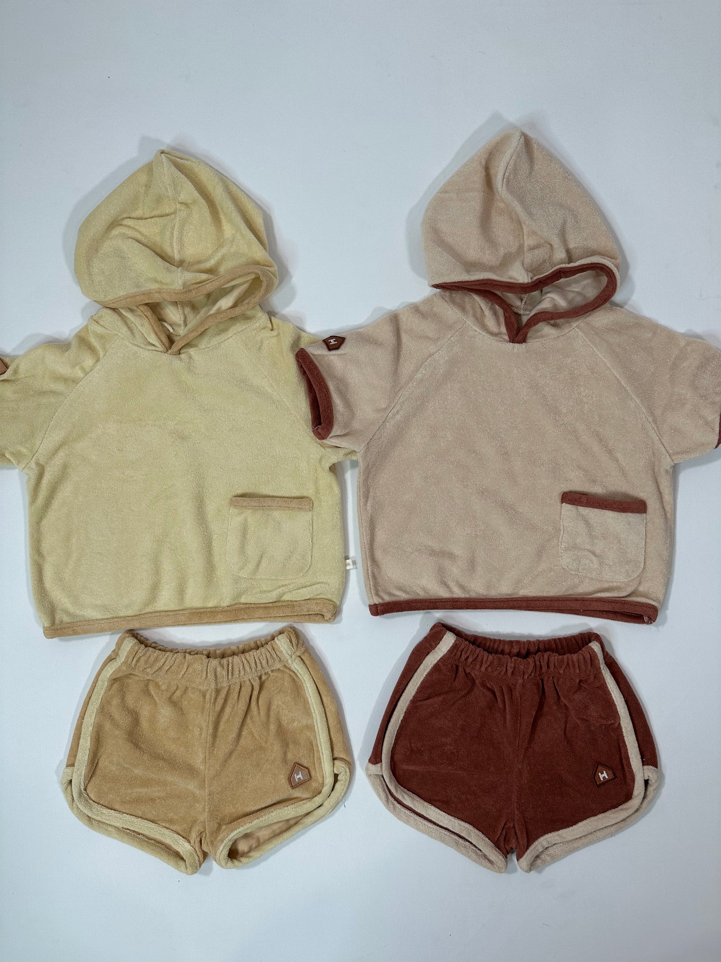 Terry Hooded Tshirt and Shorts Set