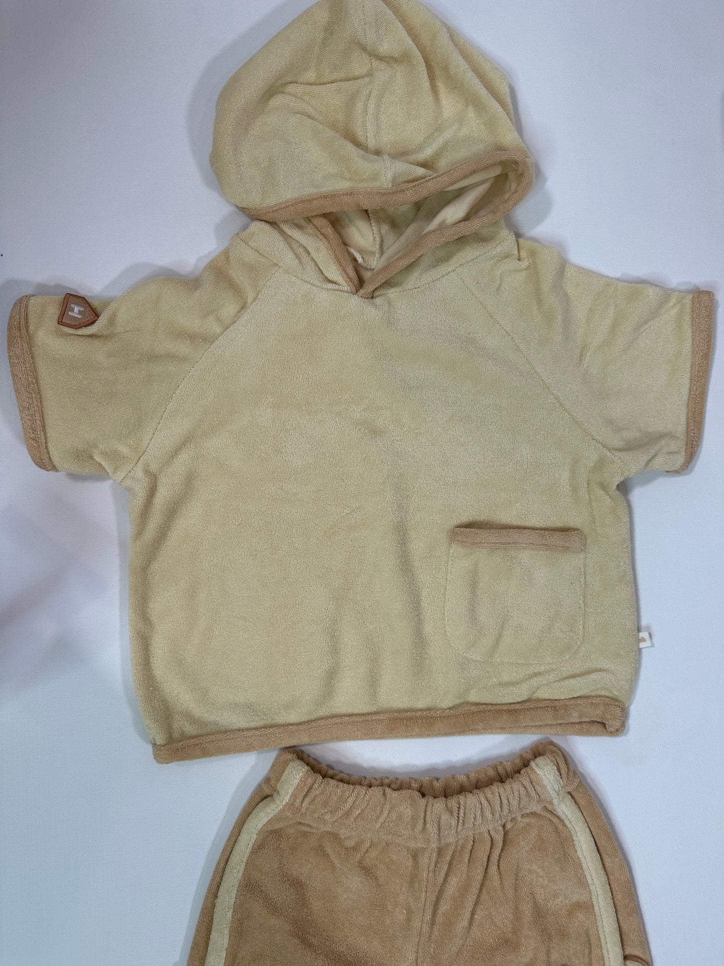 Terry Hooded Tshirt and Shorts Set