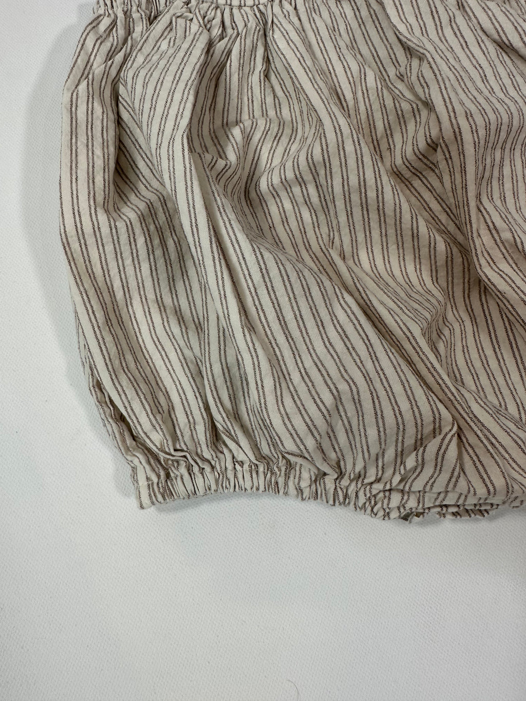 Striped Neutral Baby Bubble Romper
