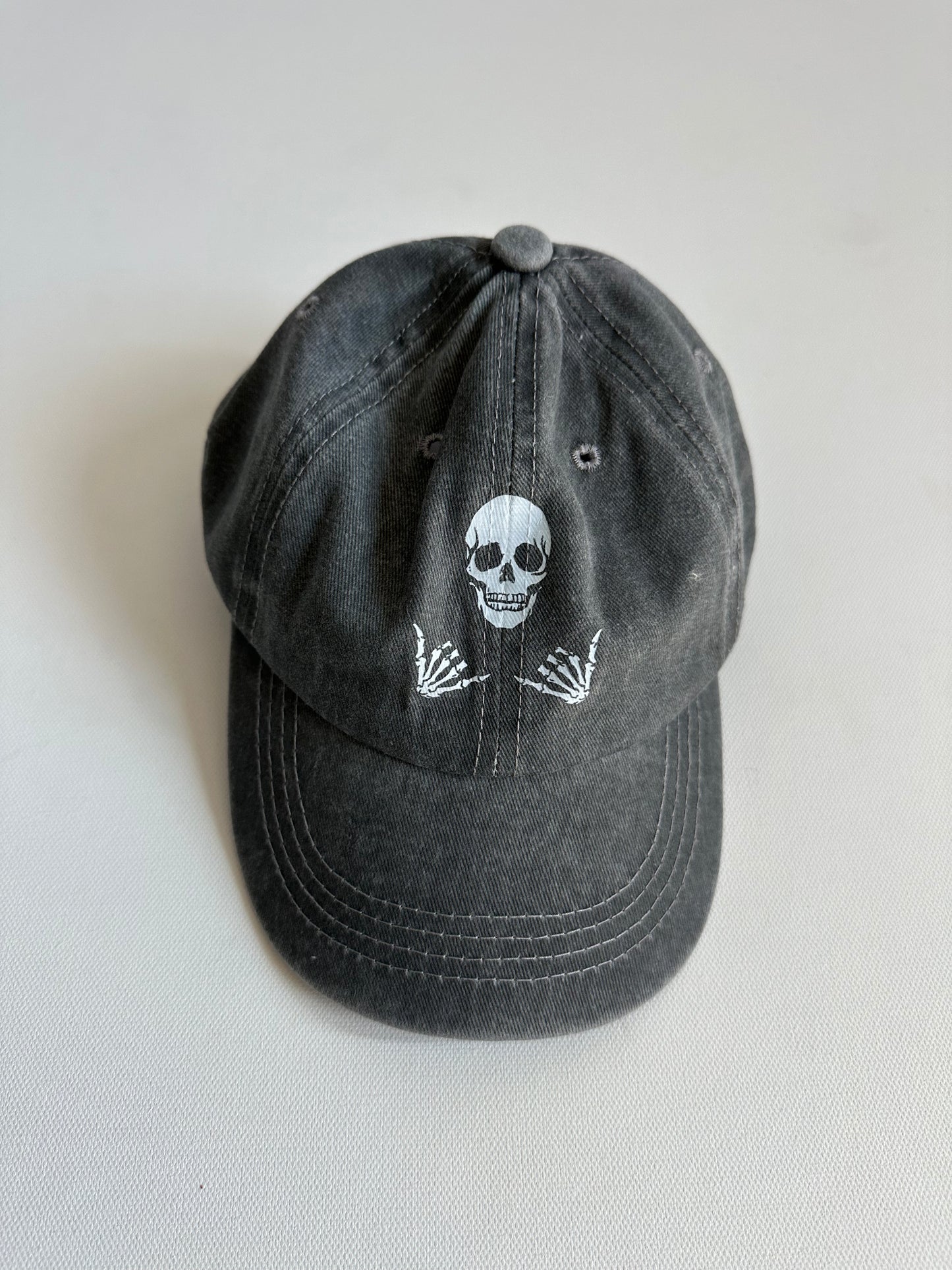 Shaka Hang Loose Skeleton Vintage Wash Kids Hat