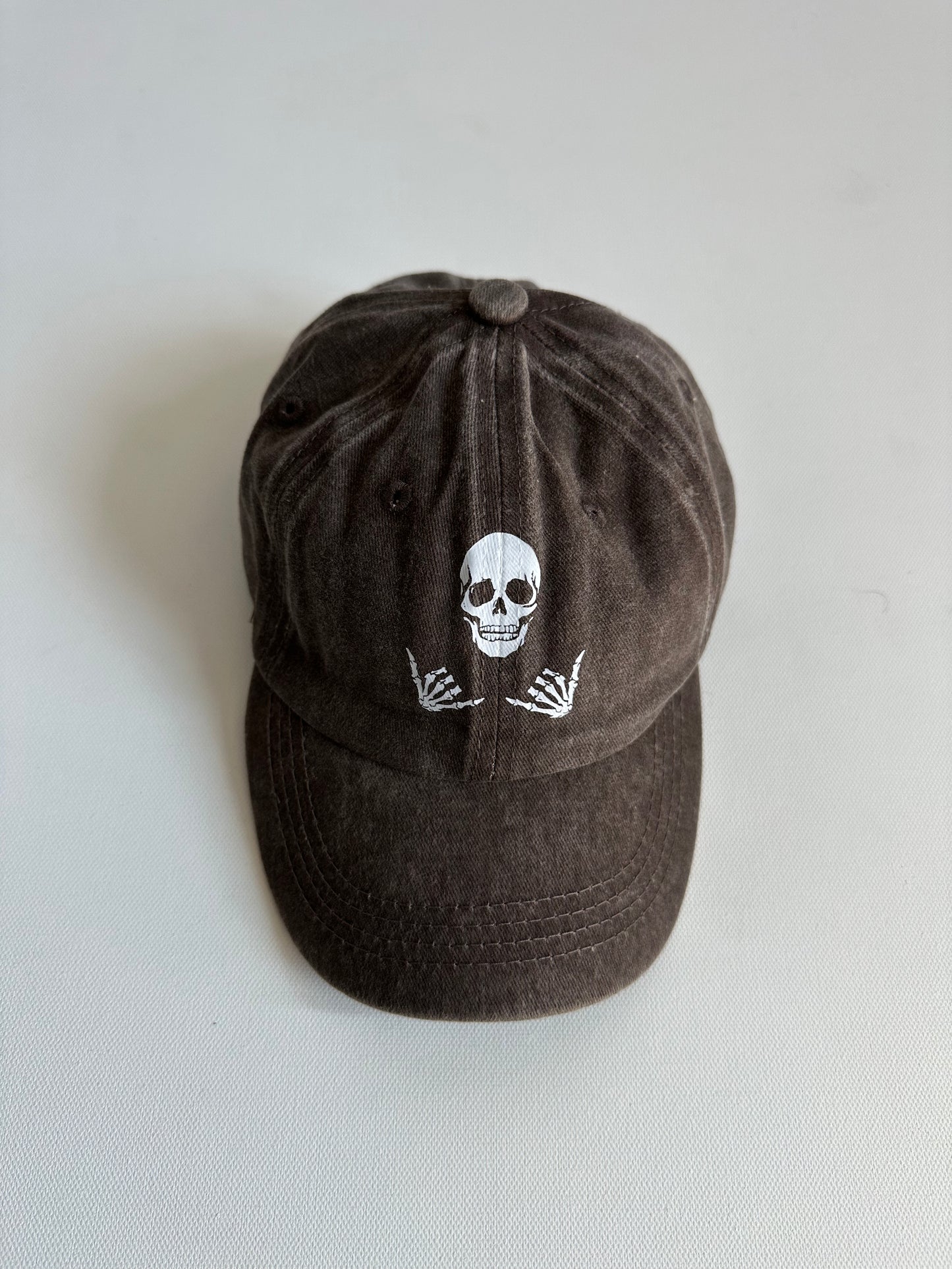 Shaka Hang Loose Skeleton Vintage Wash Kids Hat