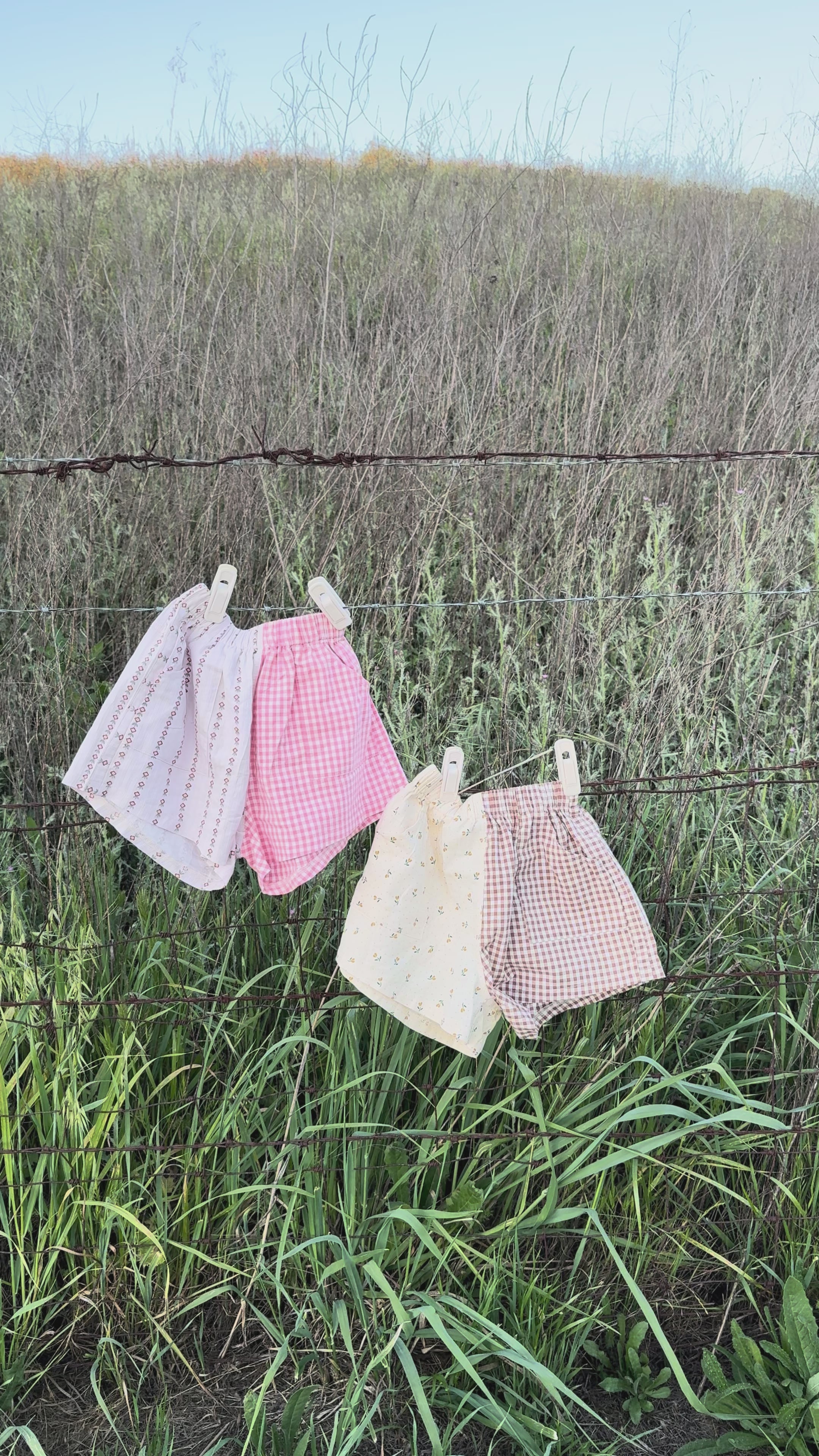 Gingham half n half cottage core shorts *100% Cotton