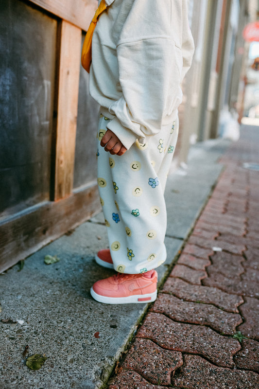 Smiley Floral Mix Jersey Pants