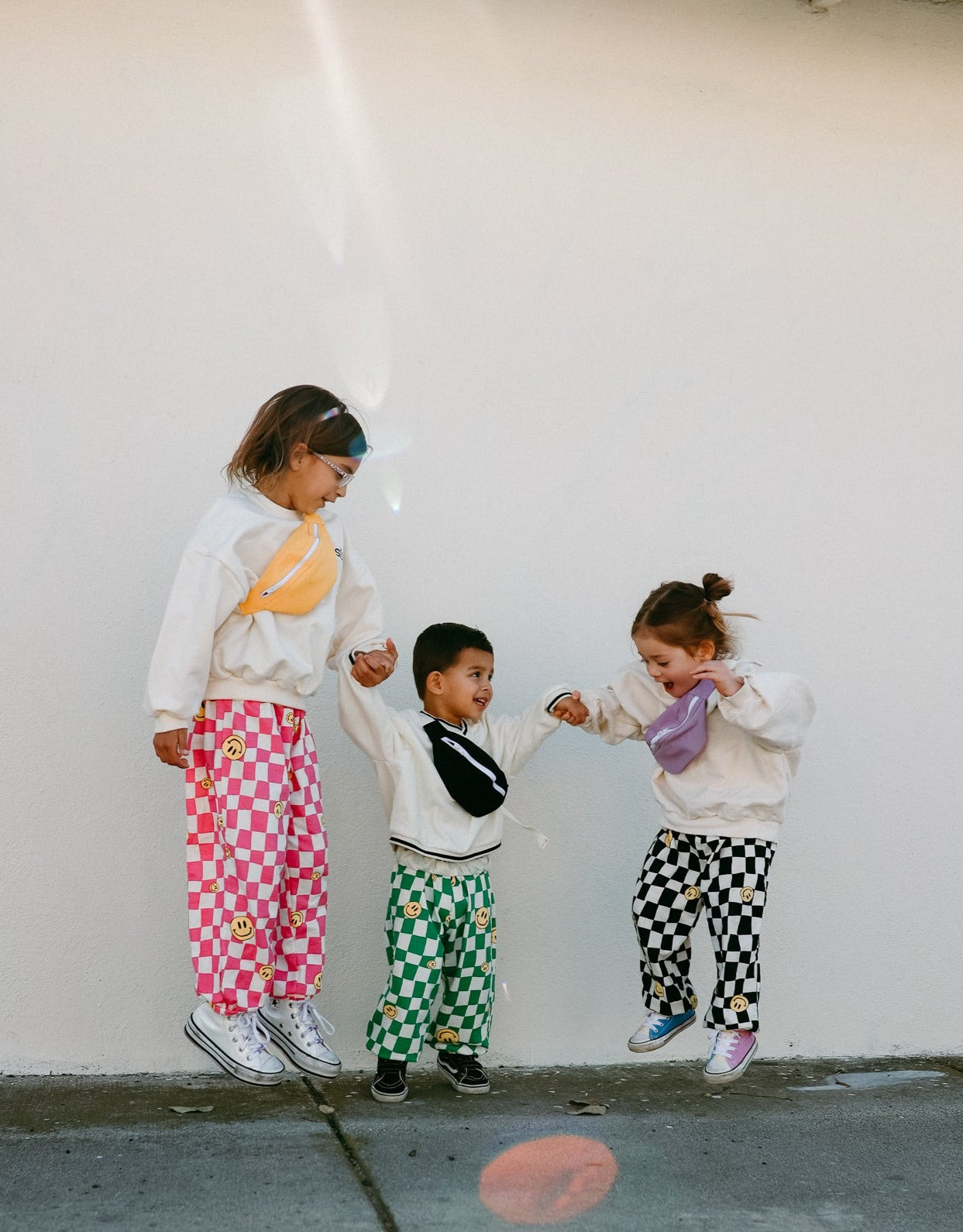 Checkered Smiley Jogger Pants