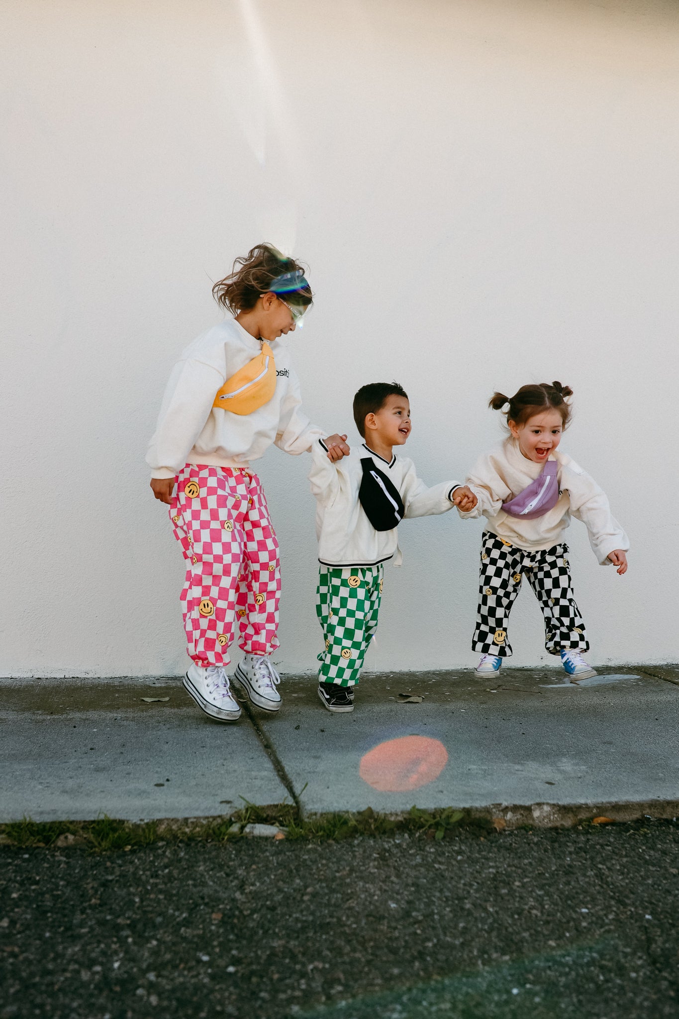 Checkered Smiley Jogger Pants