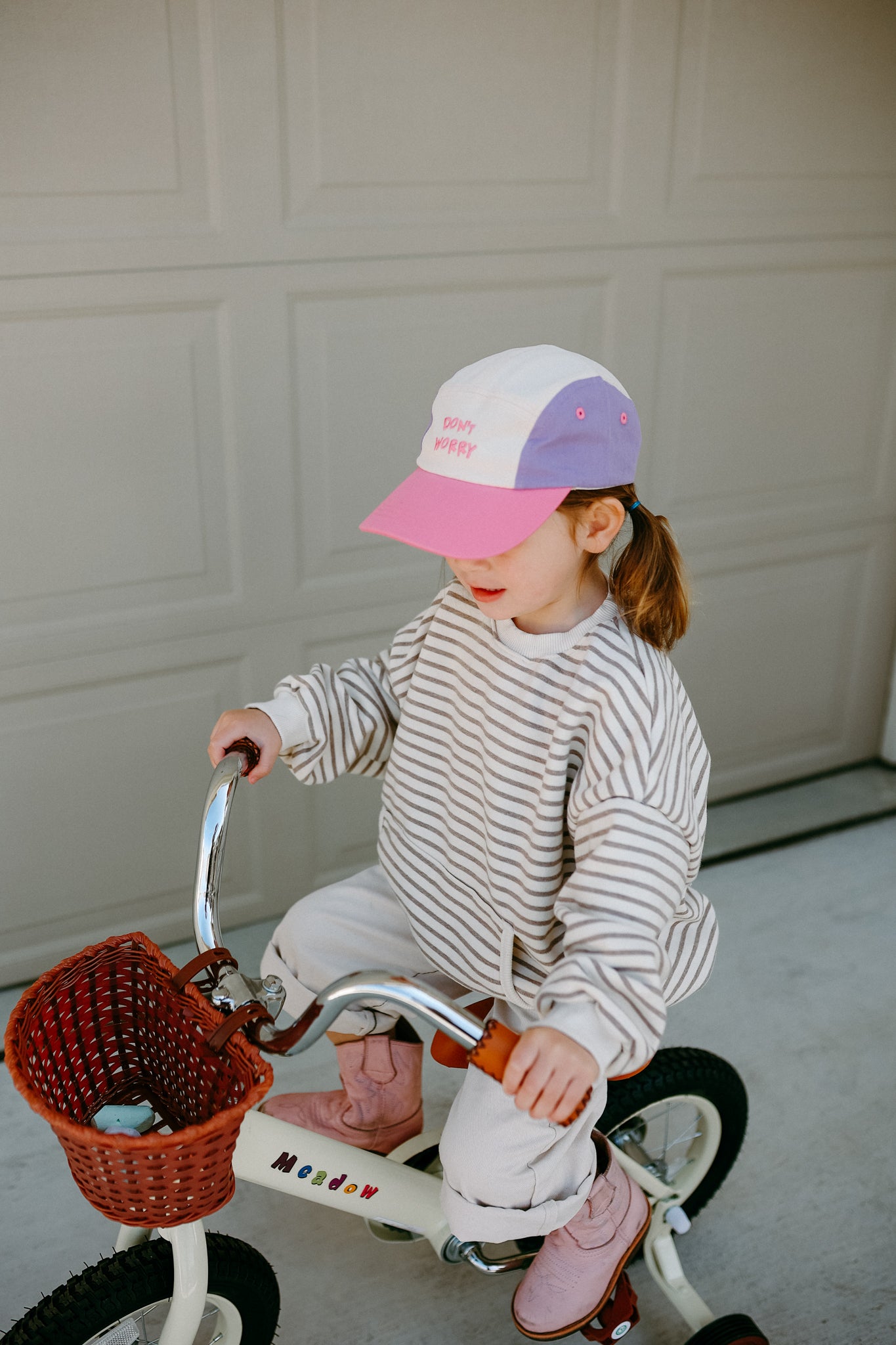 90s Colorblock 'Dont Worry' Baseball Cap Hat
