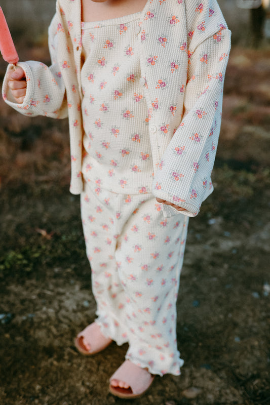 Waffle Floral Pants ONLY *Tank and Cardigan sold separately