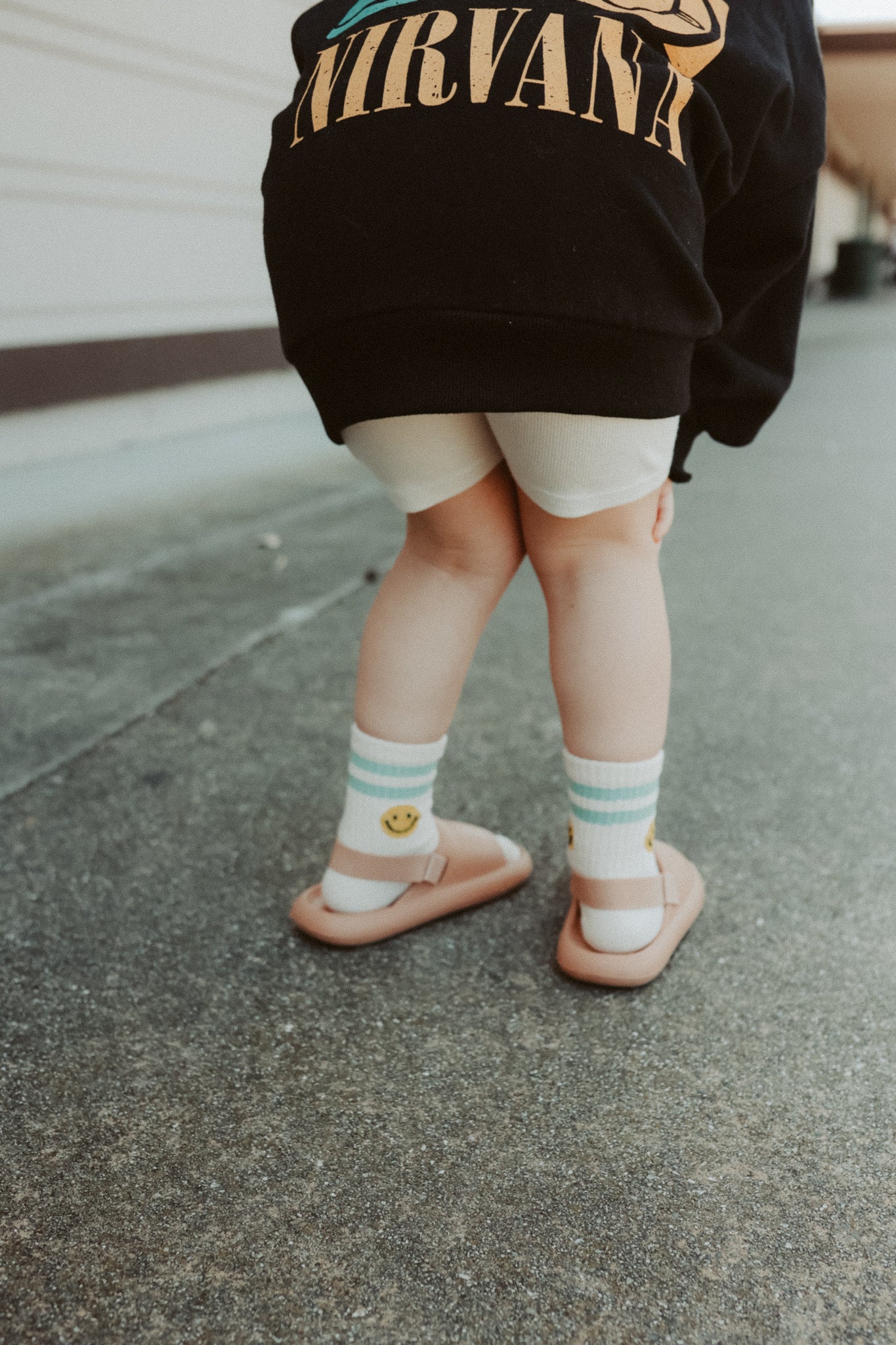 Smiley Stripe Ankle Toddler Socks