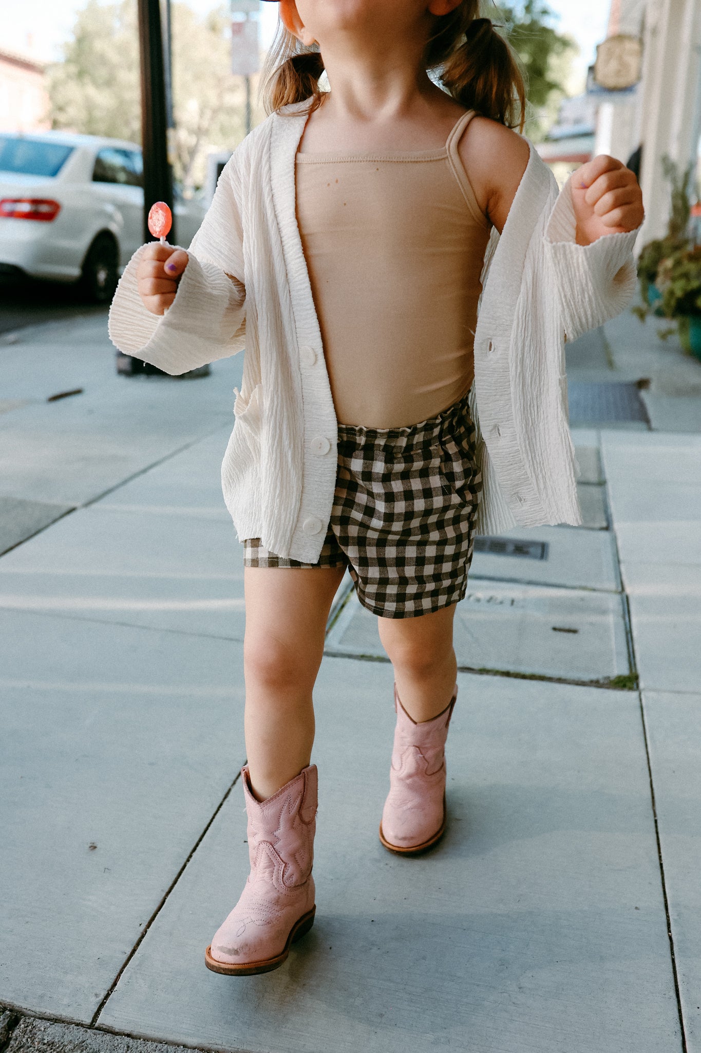 Gingham Linen Shorts