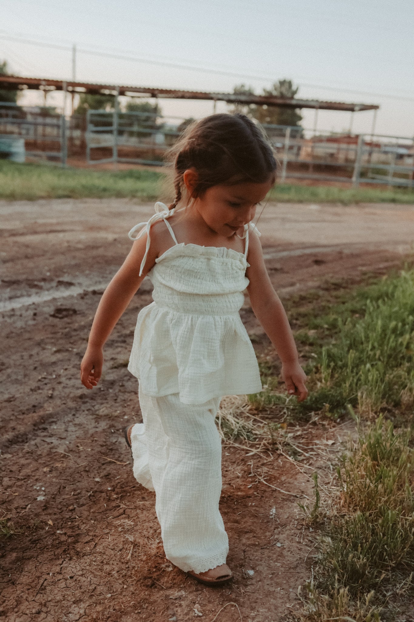 Smocked Top and Wide Leg Pants Set