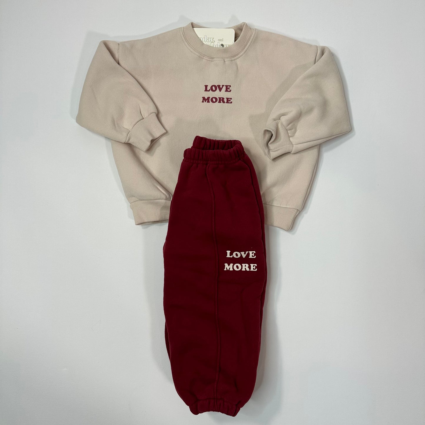 Love More Sweatshirt Joggers Set