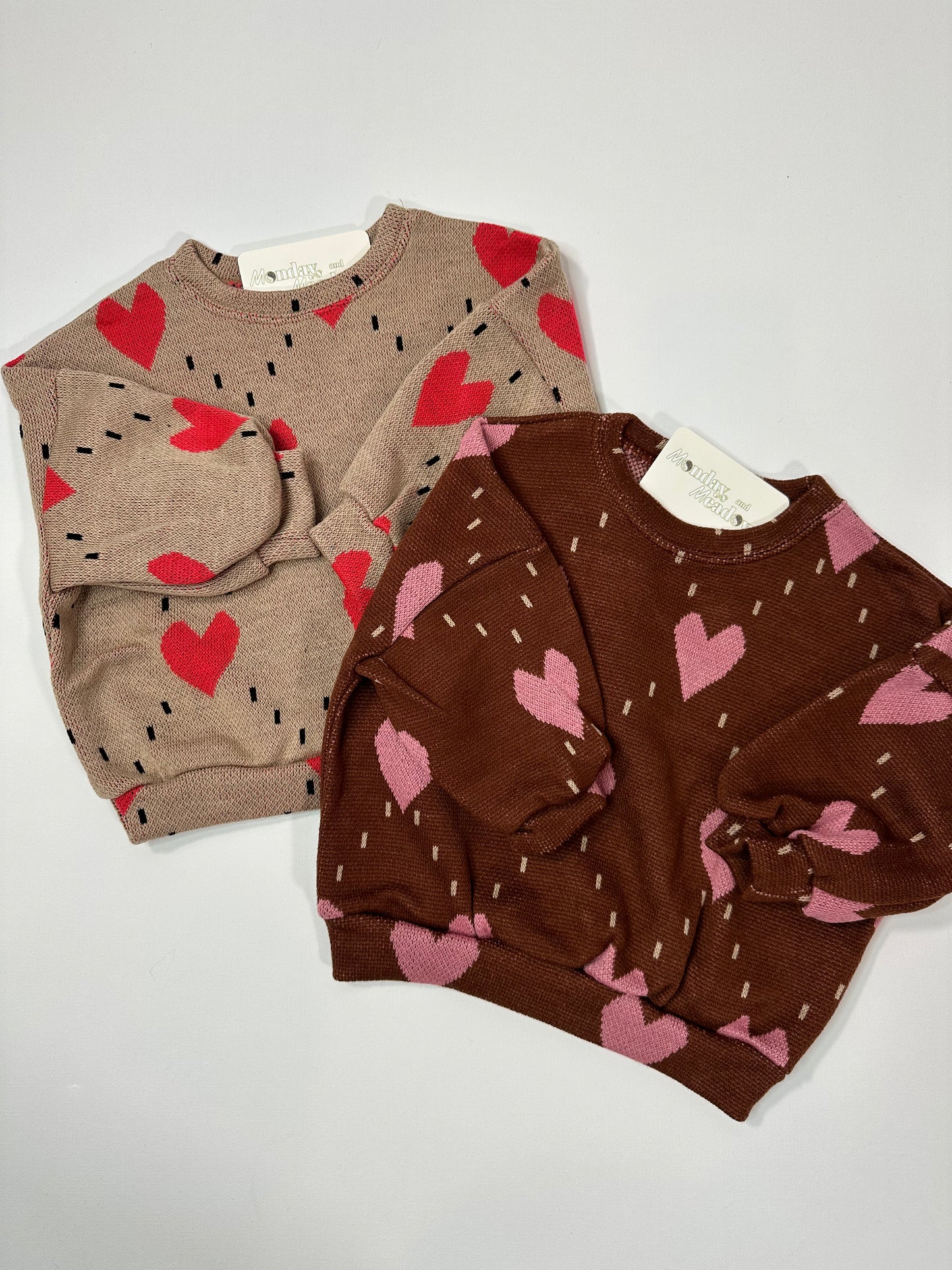 Hearts Knit Sweatshirt