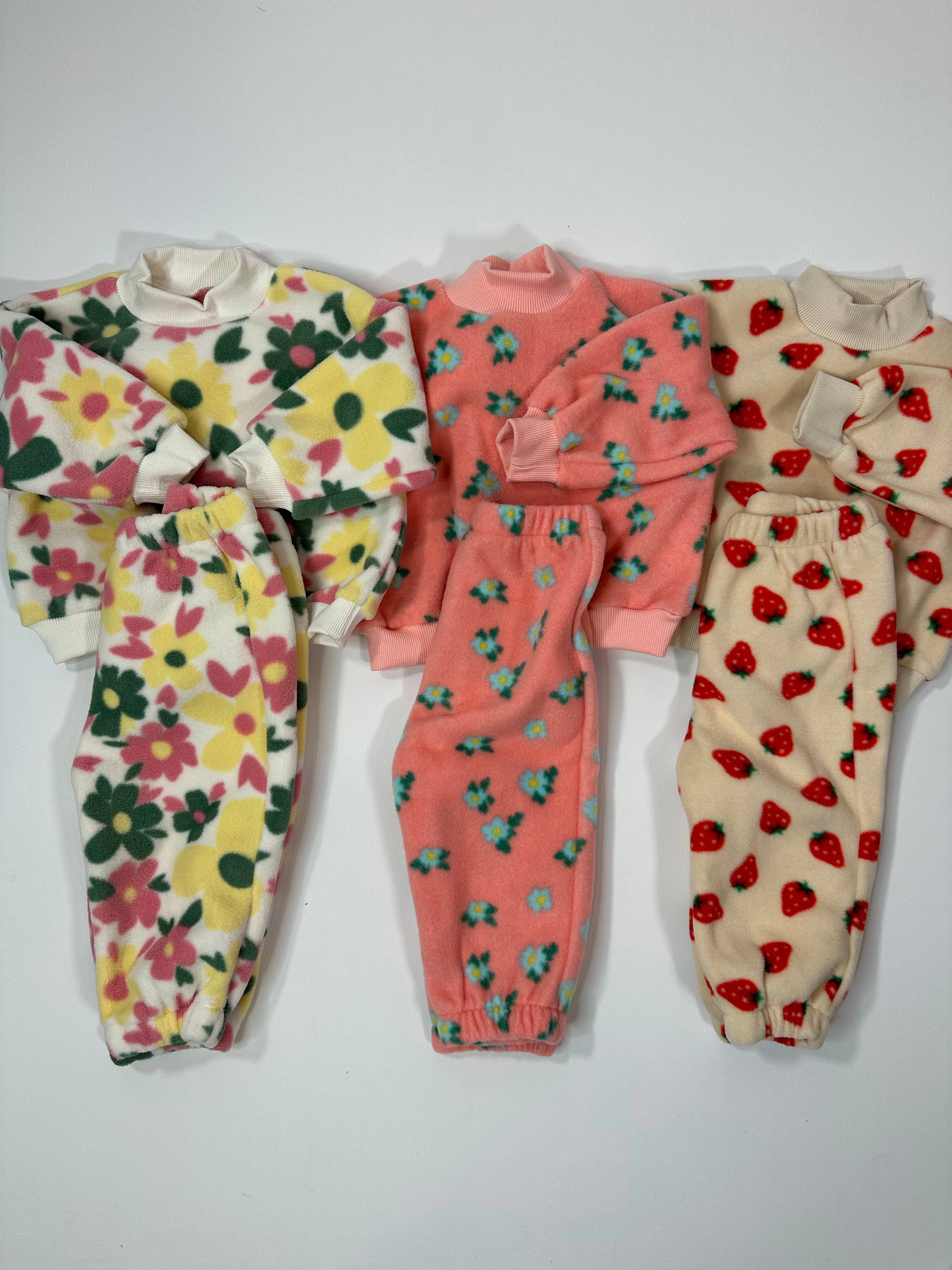 Fleece Strawberry and Floral Sets