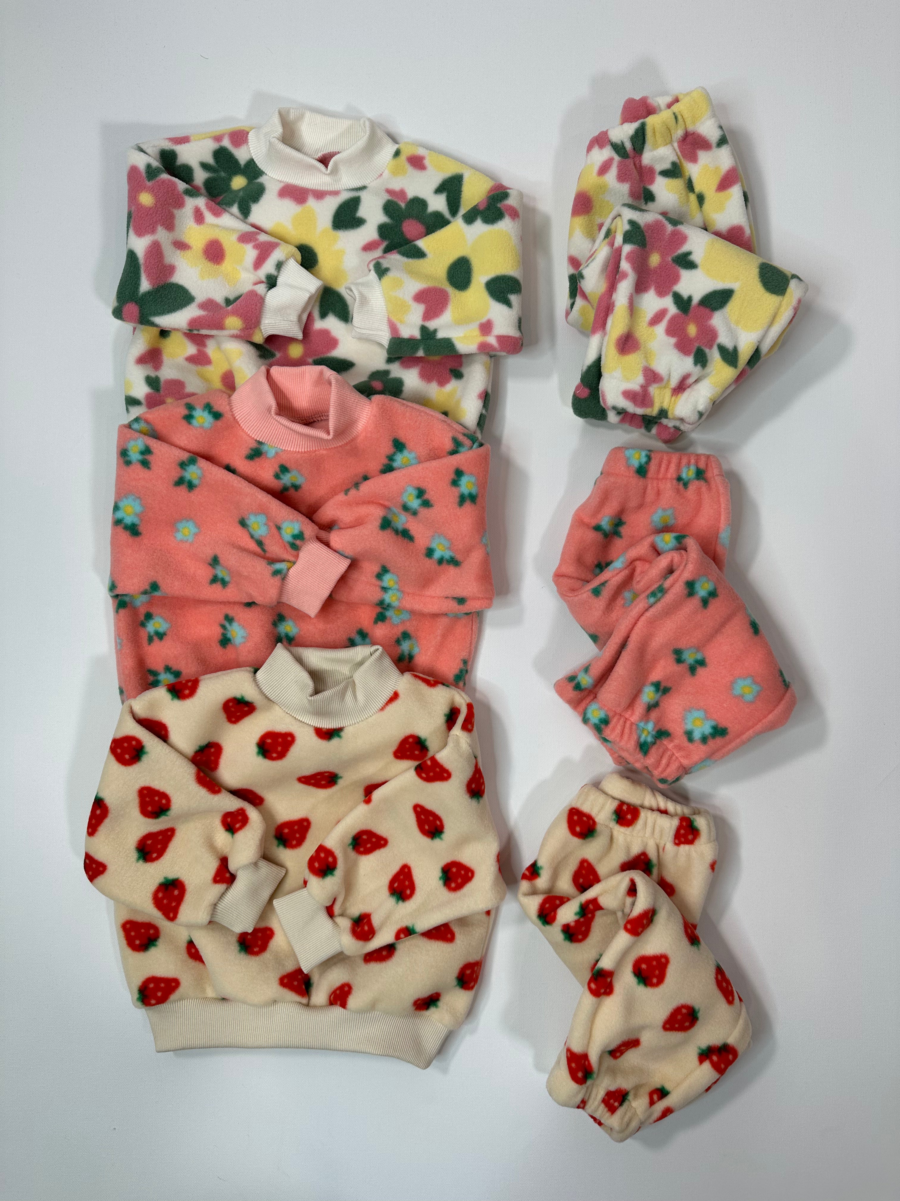 Fleece Strawberry and Floral Sets