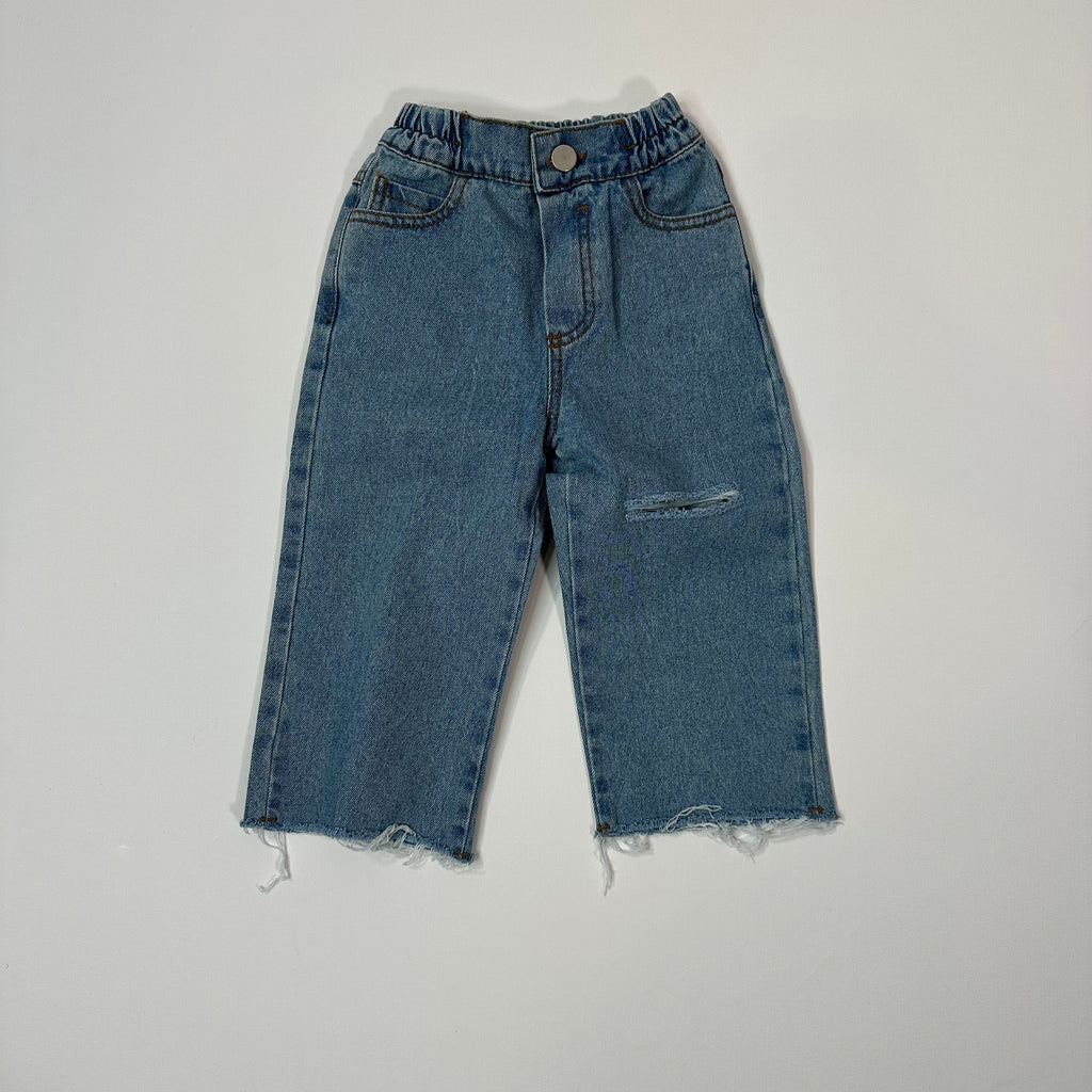 Vintage Wide Leg Slit Knee Jeans