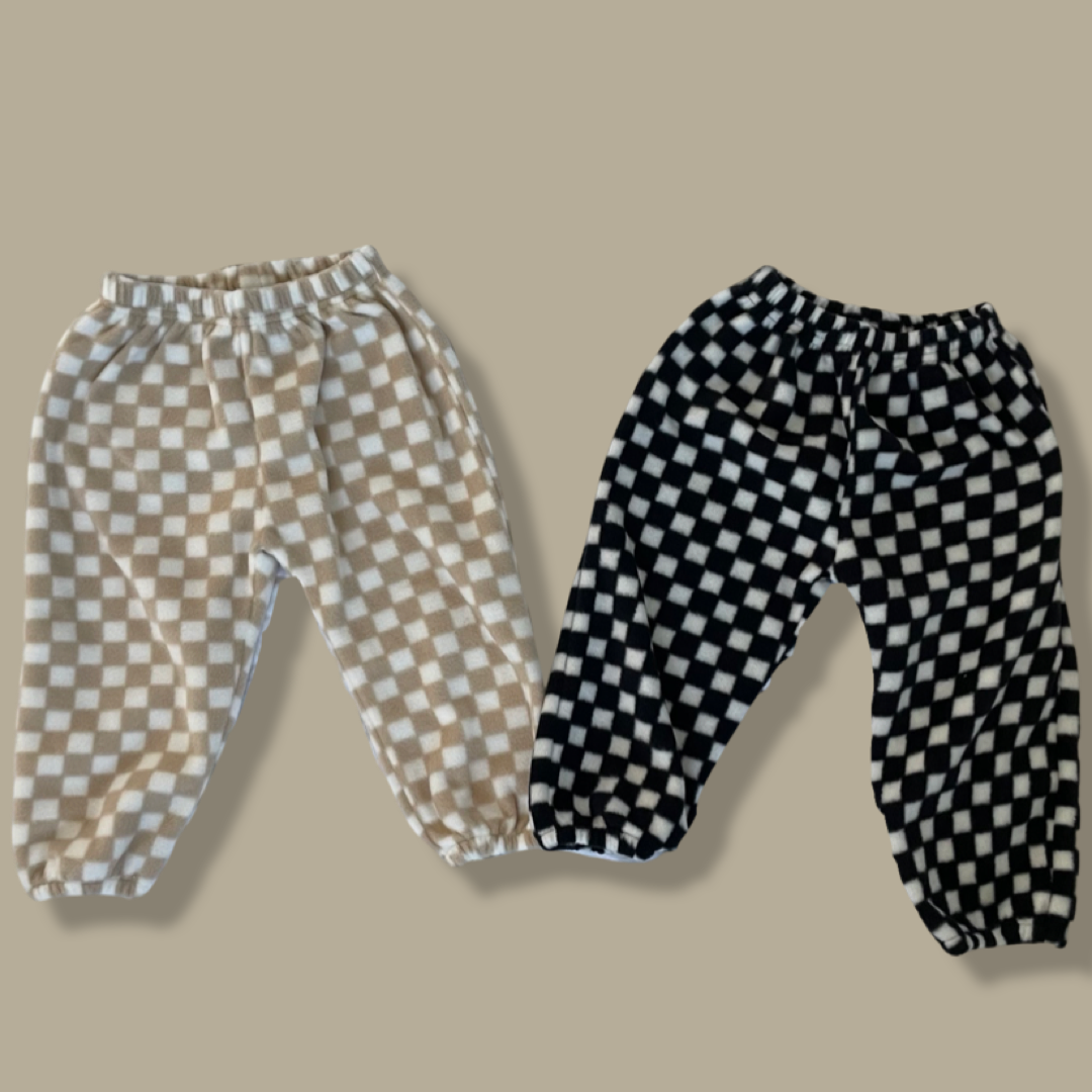 Checkered Fleece Jogger Pants