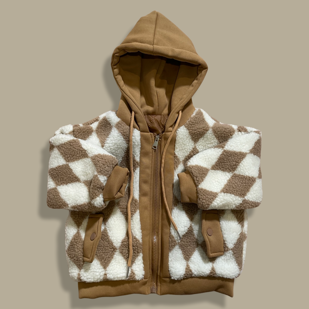 Checkered Zip Up Hoodie