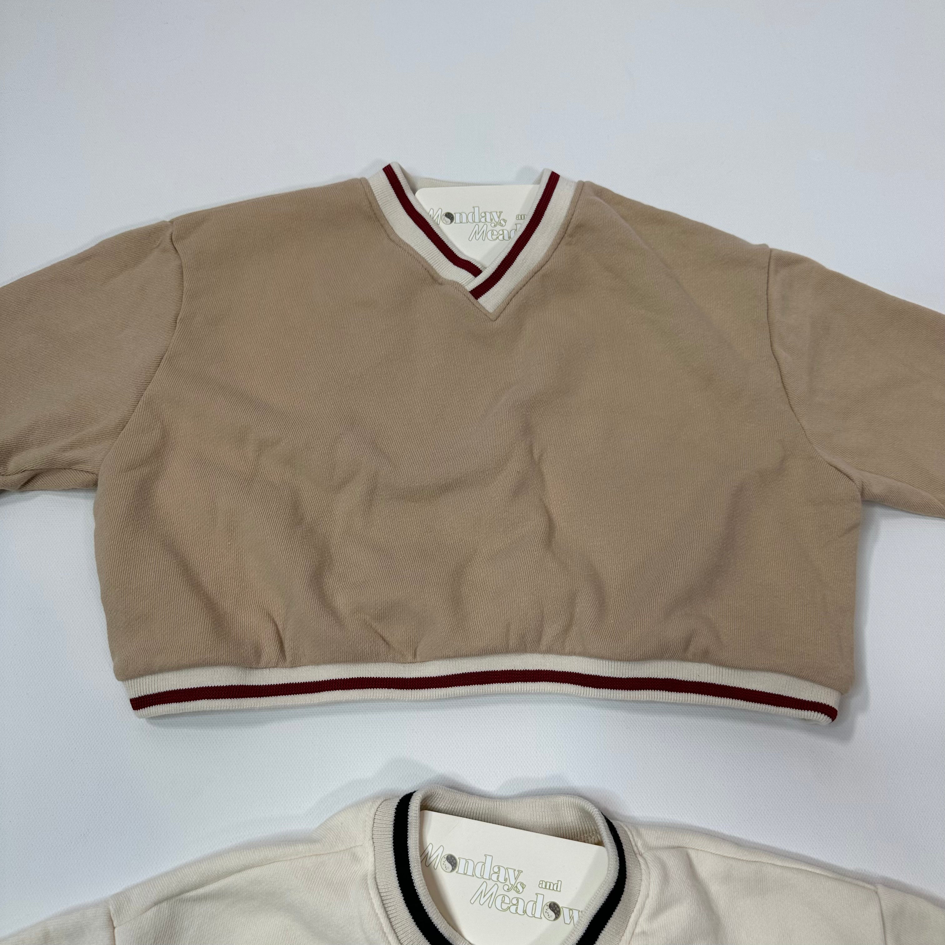 Varsity Style V Neck Sweatshirt