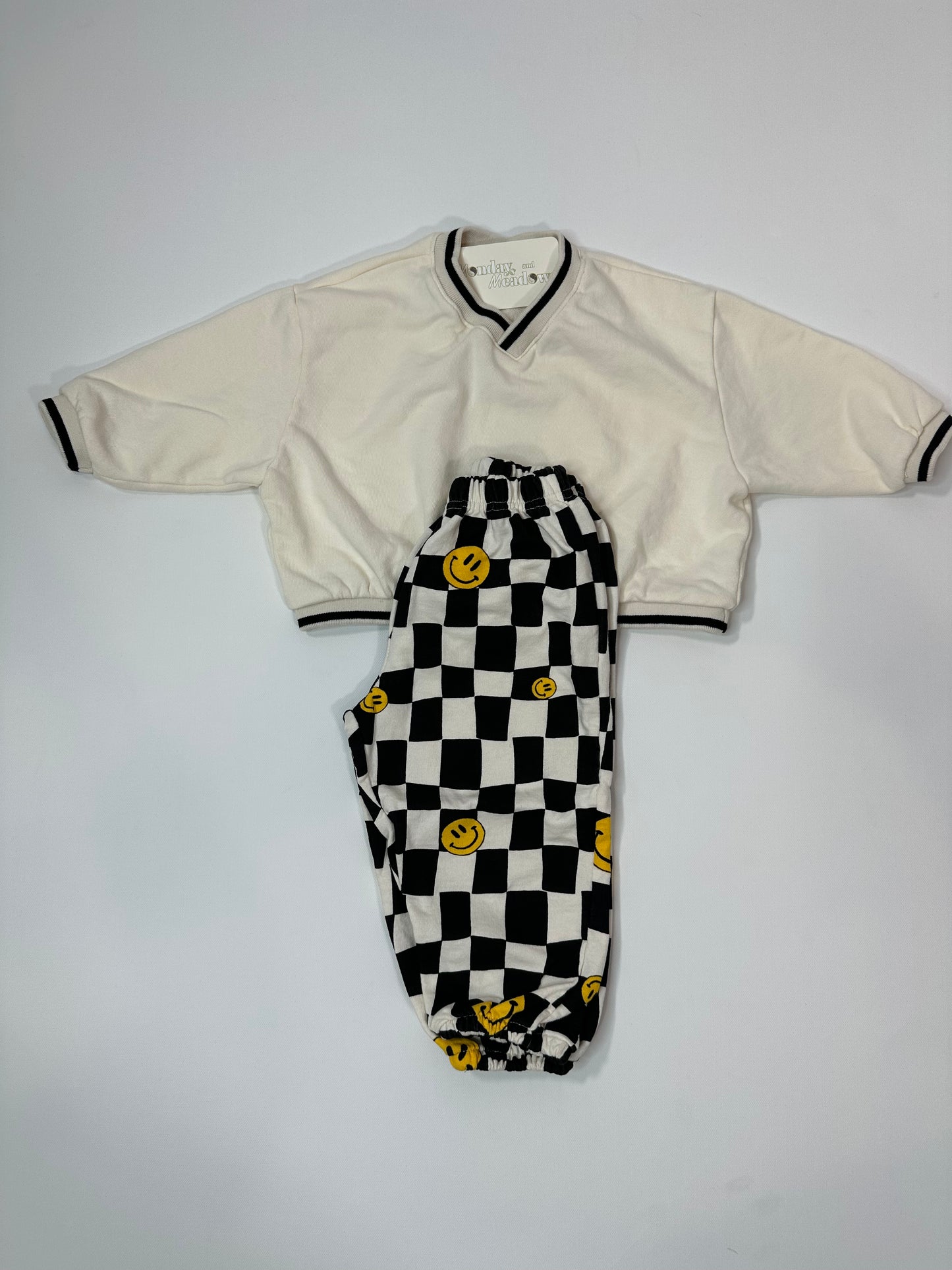 Checkered Smiley Jogger Pants