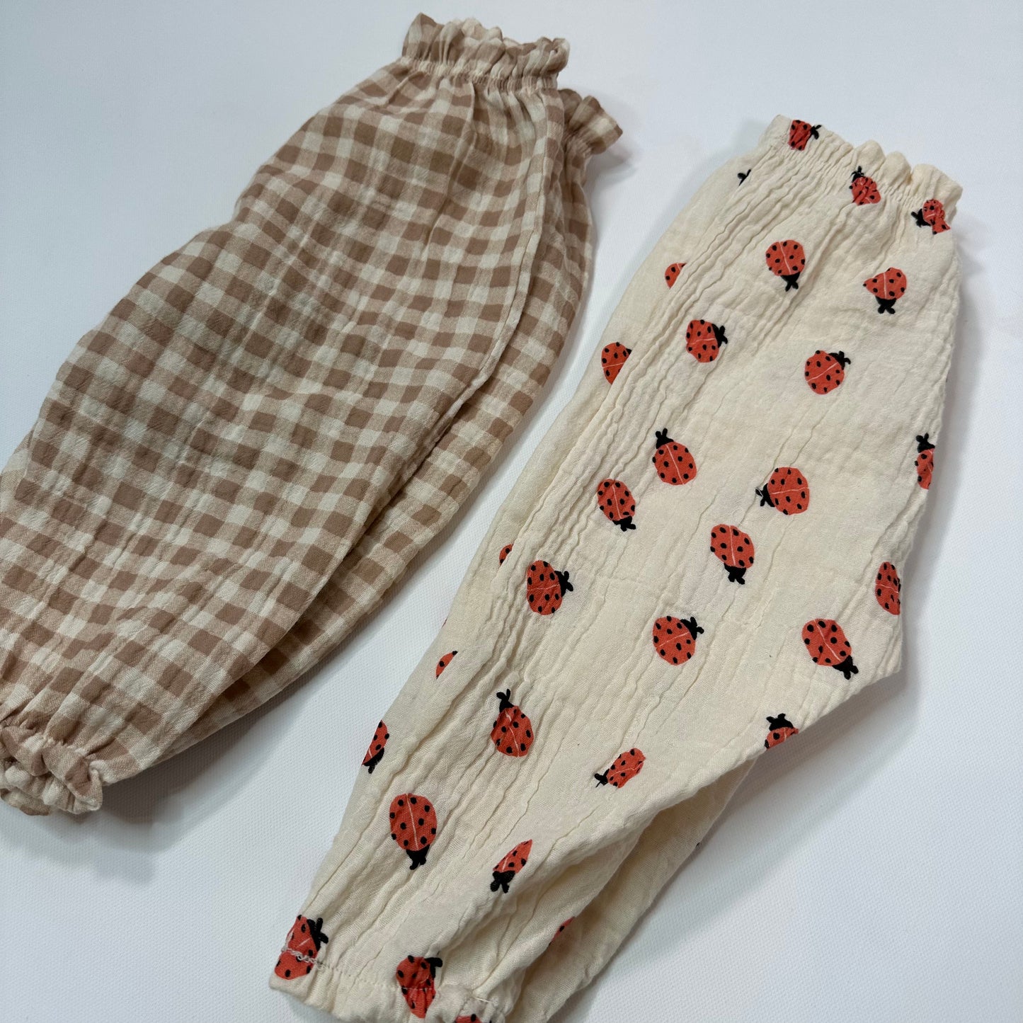 Ladybugs & Gingham Muslin Gauze Pants