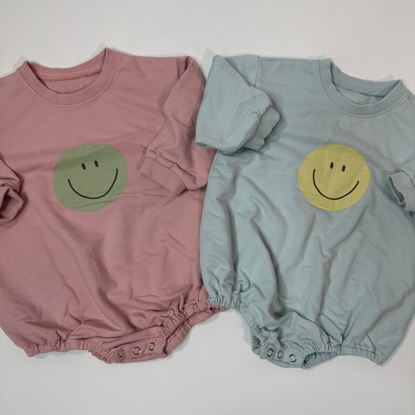 Smiley Face Baby Bubble Romper