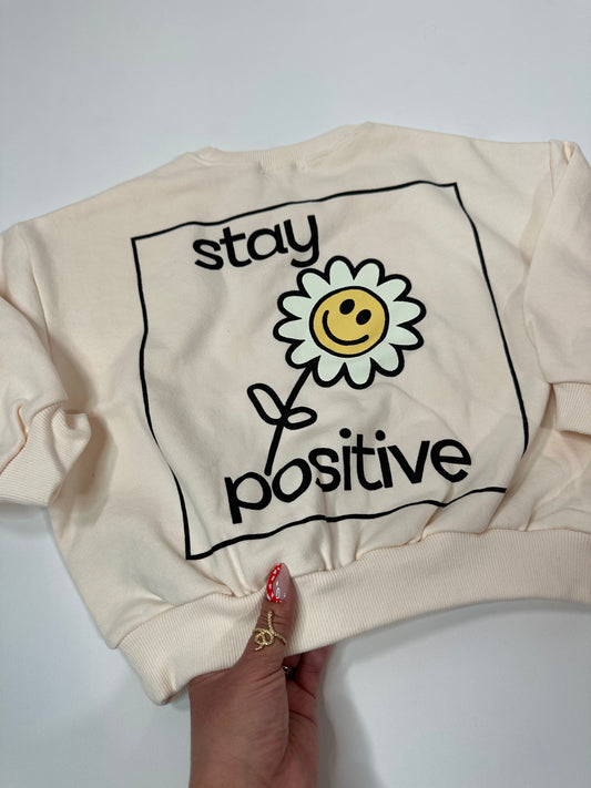 Stay Positive Smiley Daisy Sweatshirt