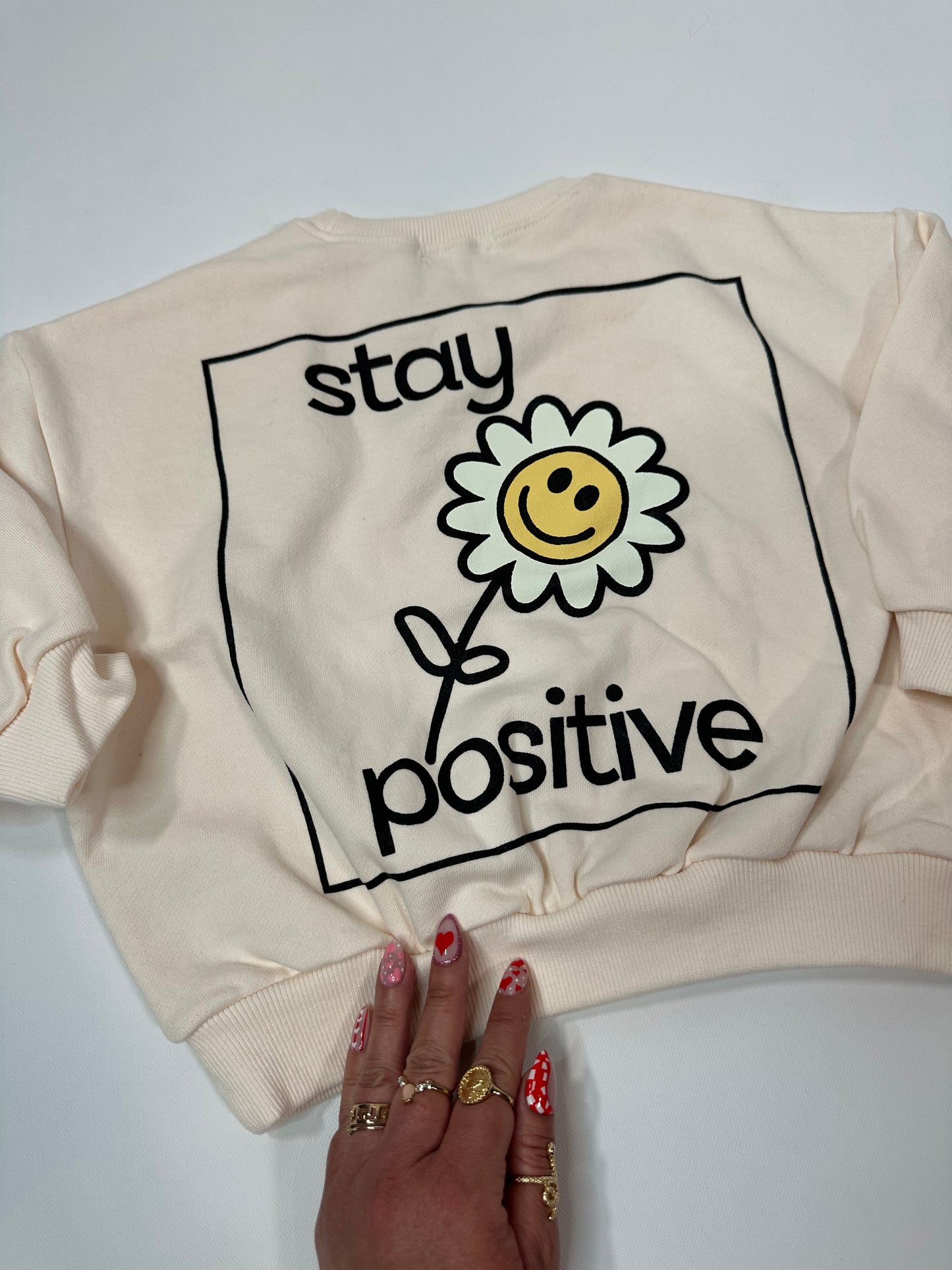 Stay Positive Smiley Daisy Sweatshirt