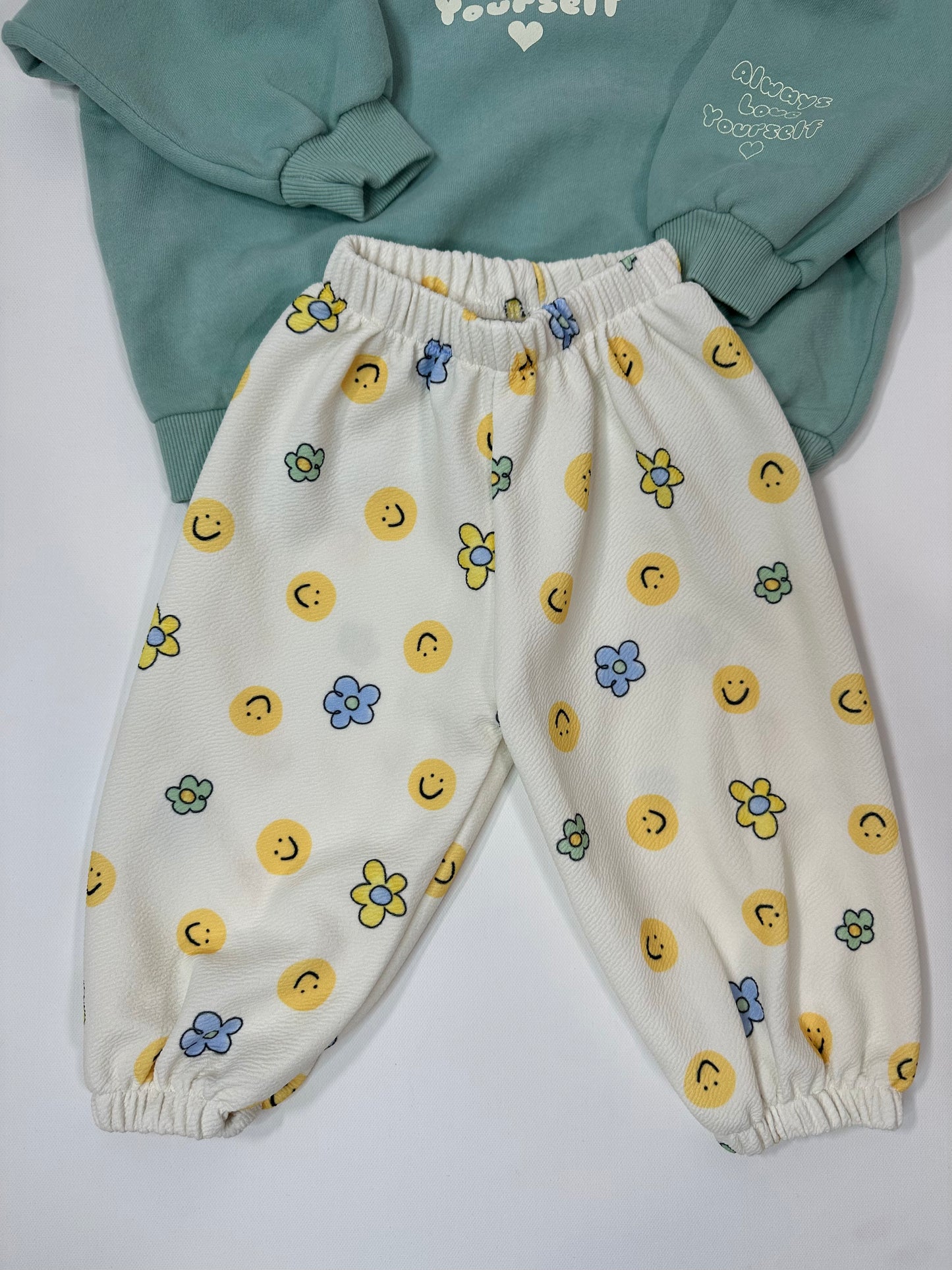 Smiley Floral Mix Jersey Pants