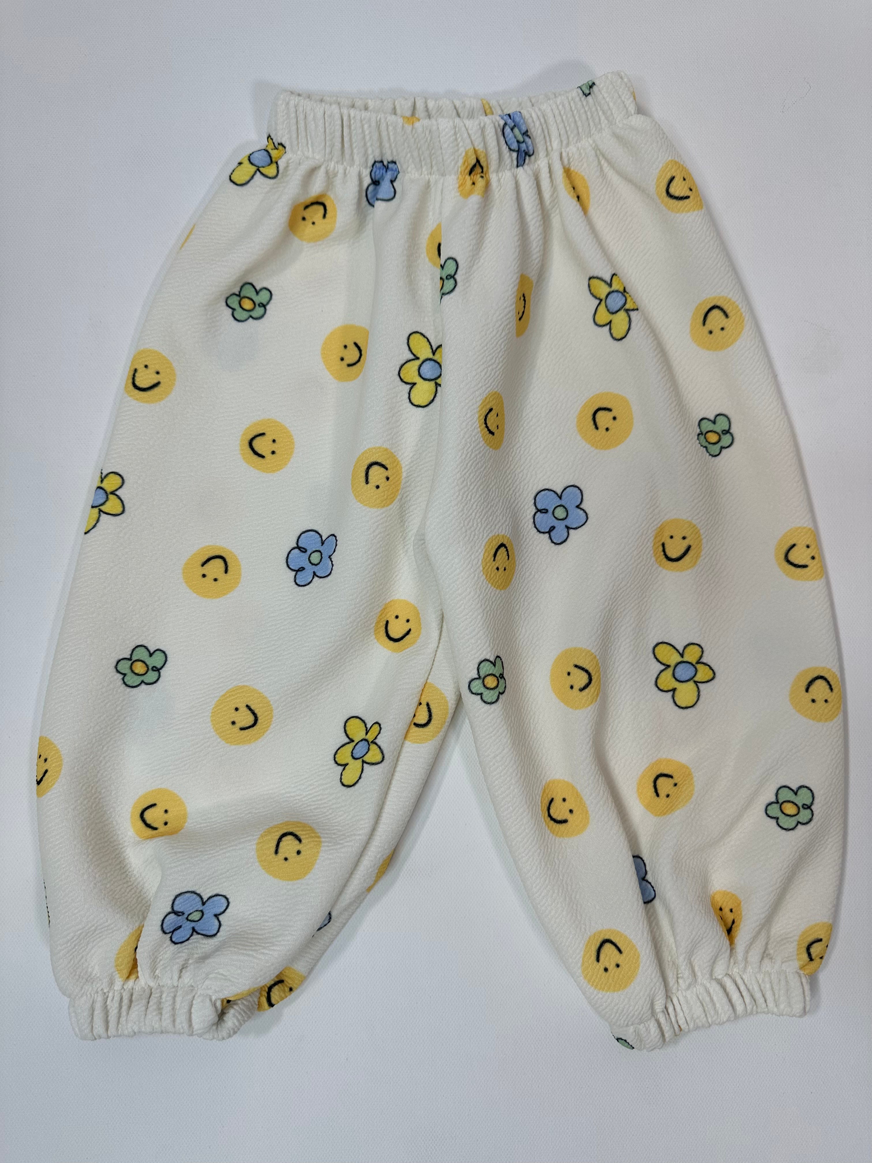 Smiley Floral Mix Jersey Pants