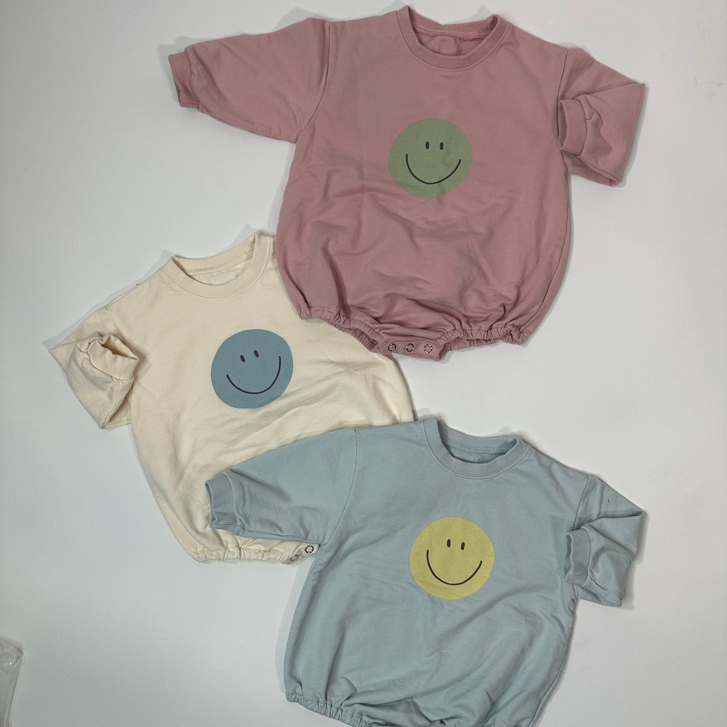 Smiley Face Baby Bubble Romper