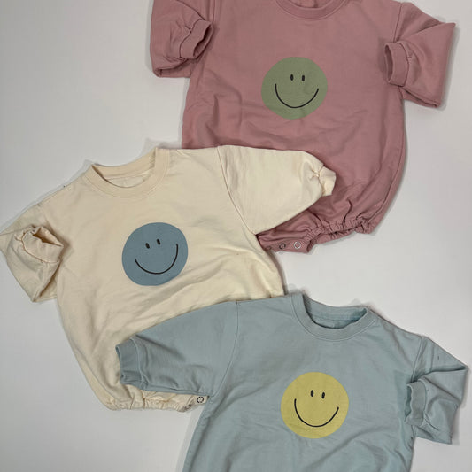 Smiley Face Baby Bubble Romper