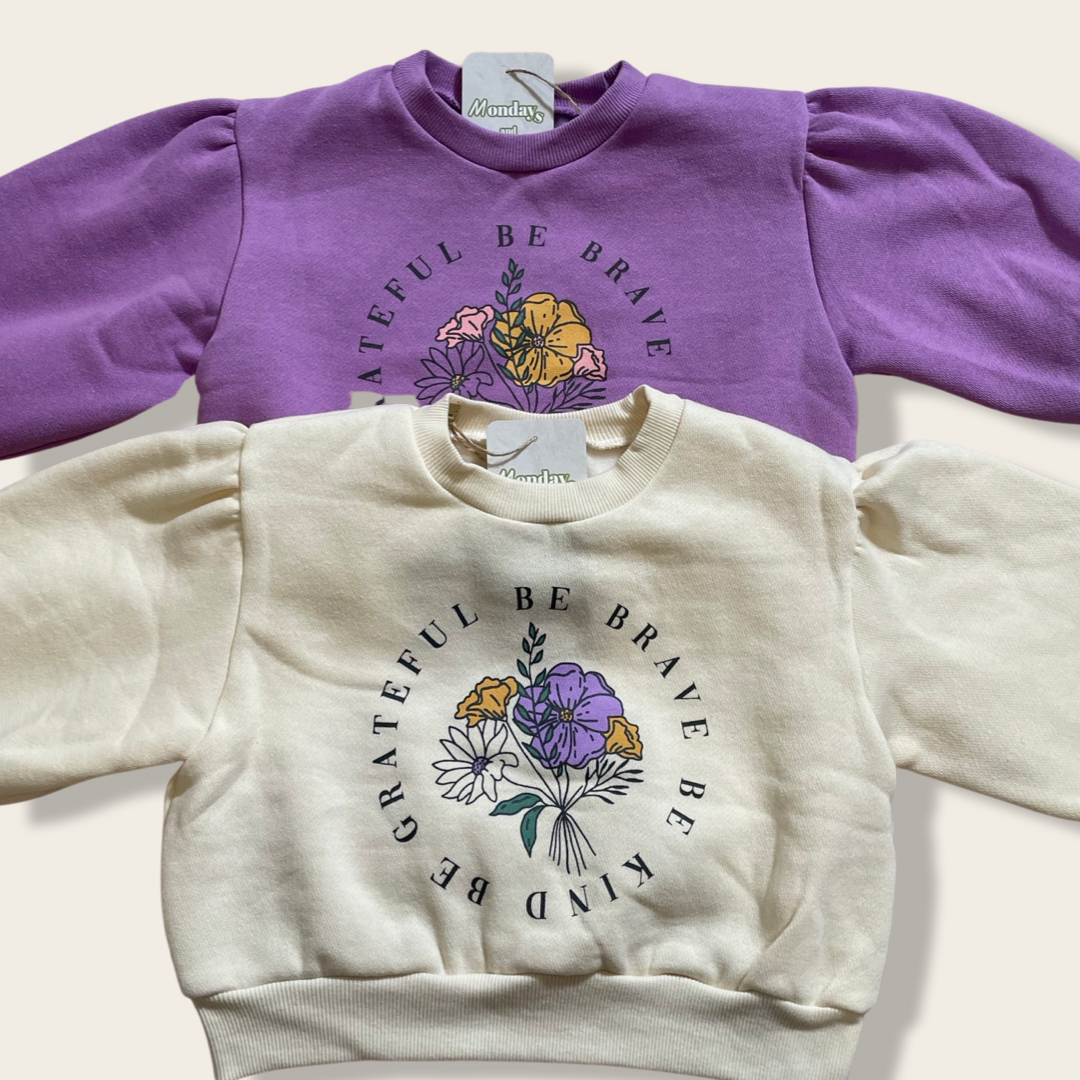 Be Grateful Floral Sweatshirt