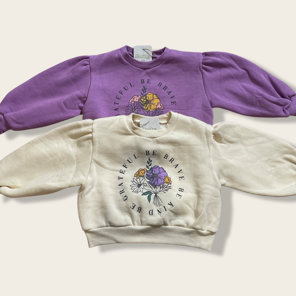 Be Grateful Floral Sweatshirt