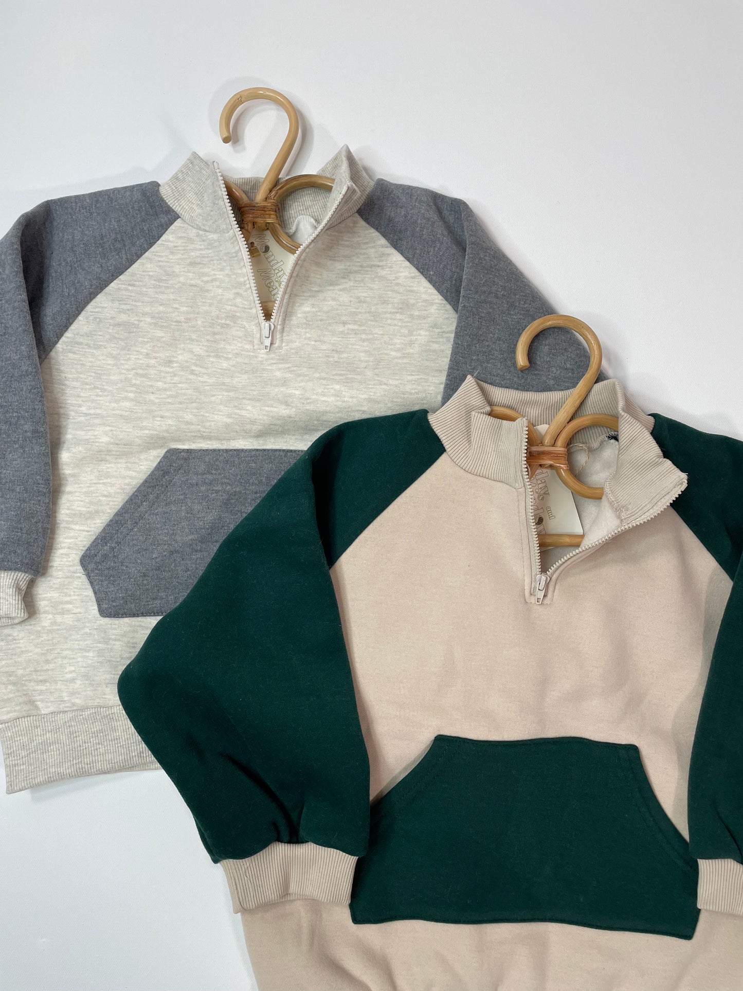 Pocket Colorblock Quarter Zip Sweatshirt