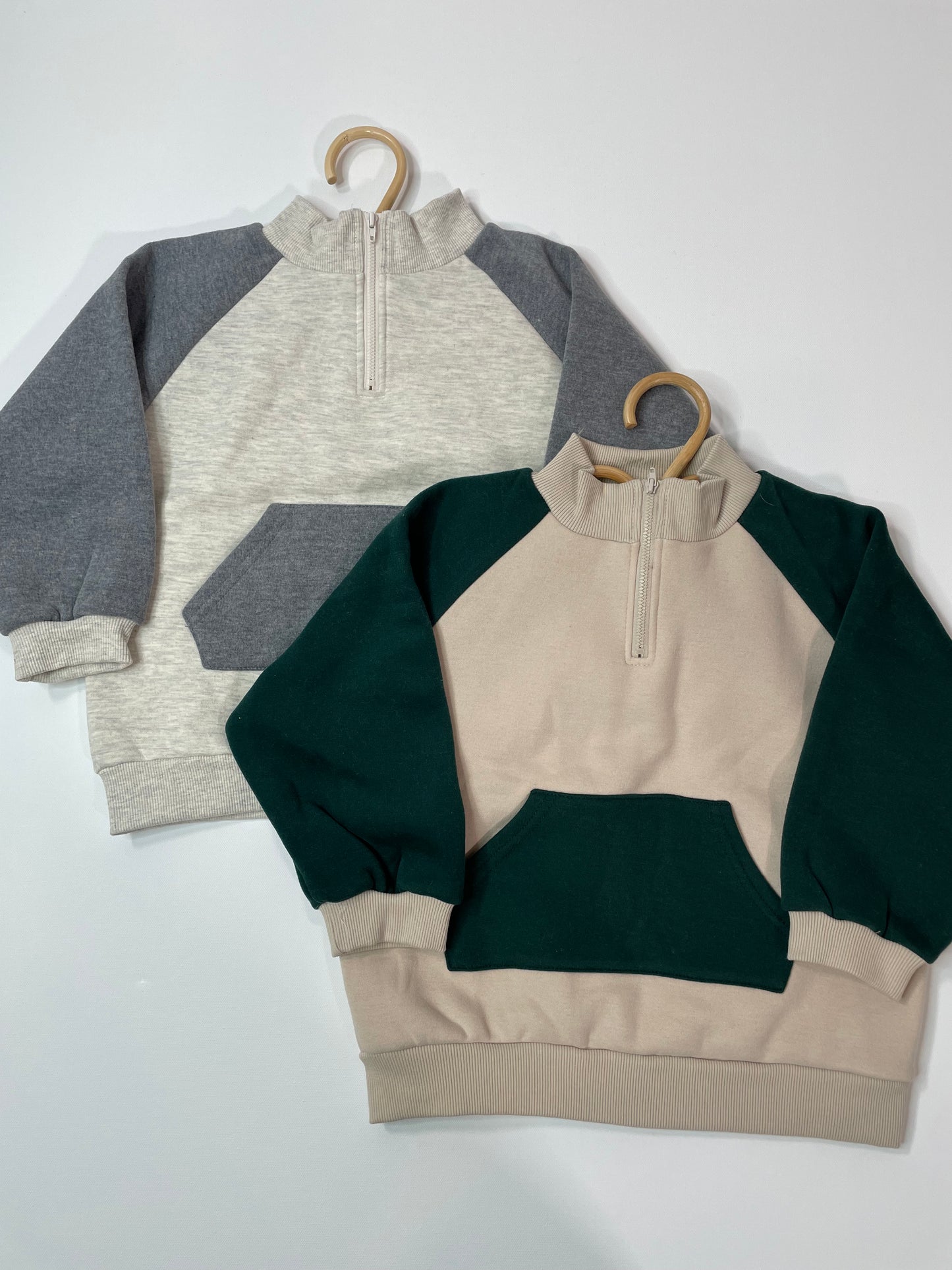 Pocket Colorblock Quarter Zip Sweatshirt