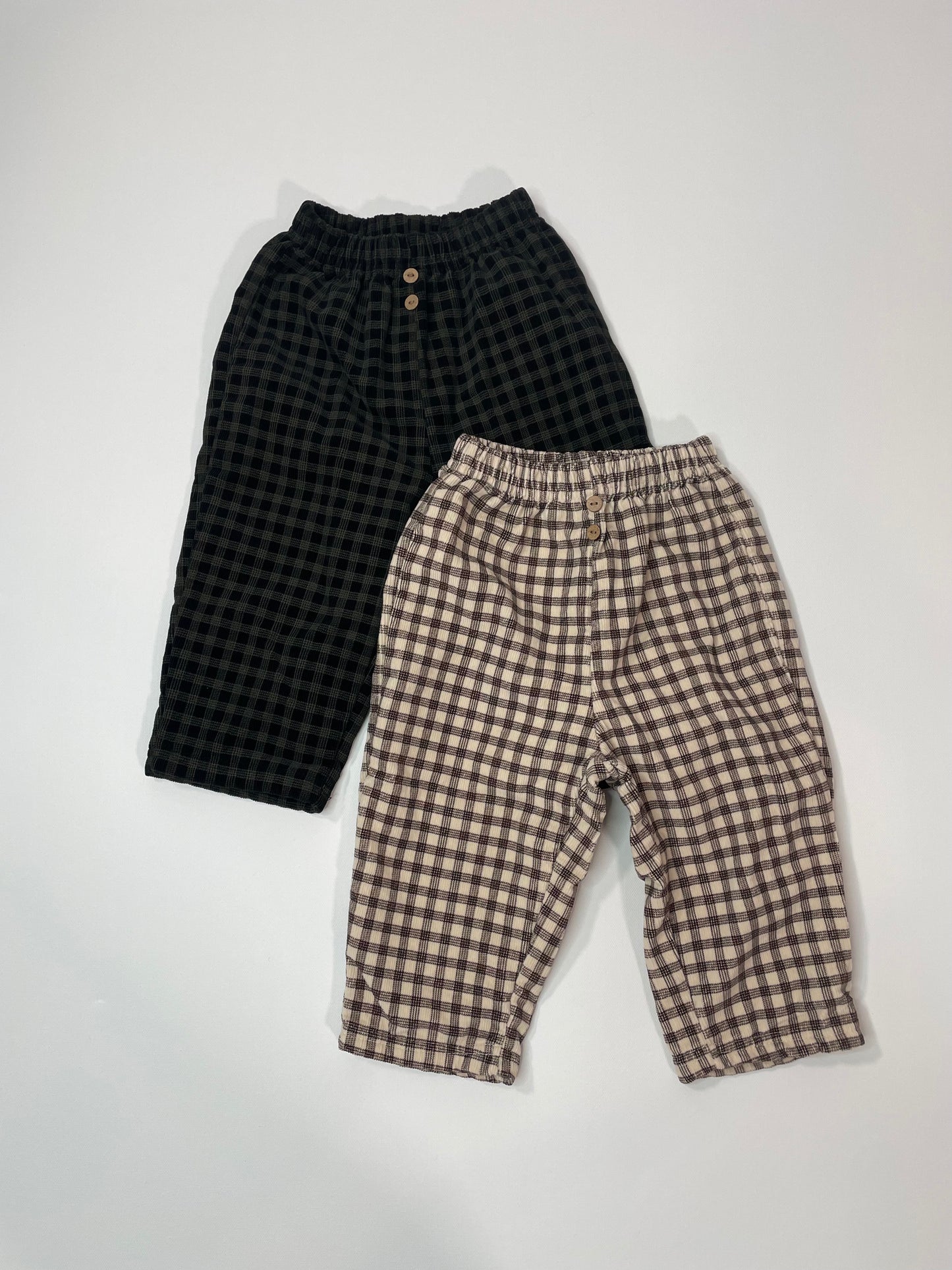 Checkered Plaid Double Lined Pants