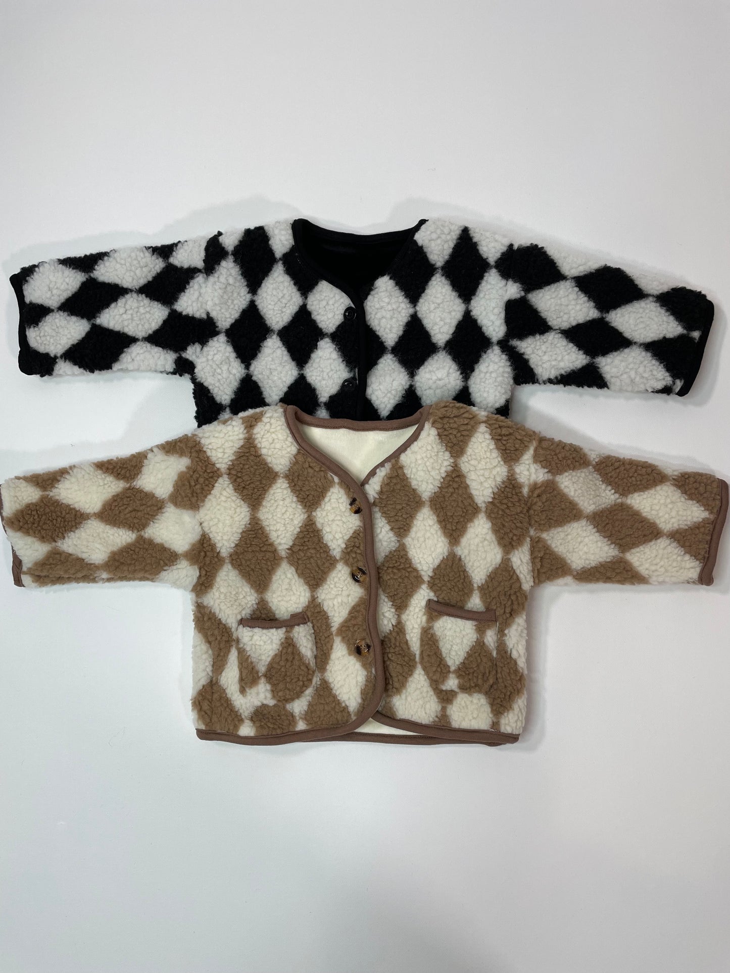 Diamond Checkered Plush Jacket