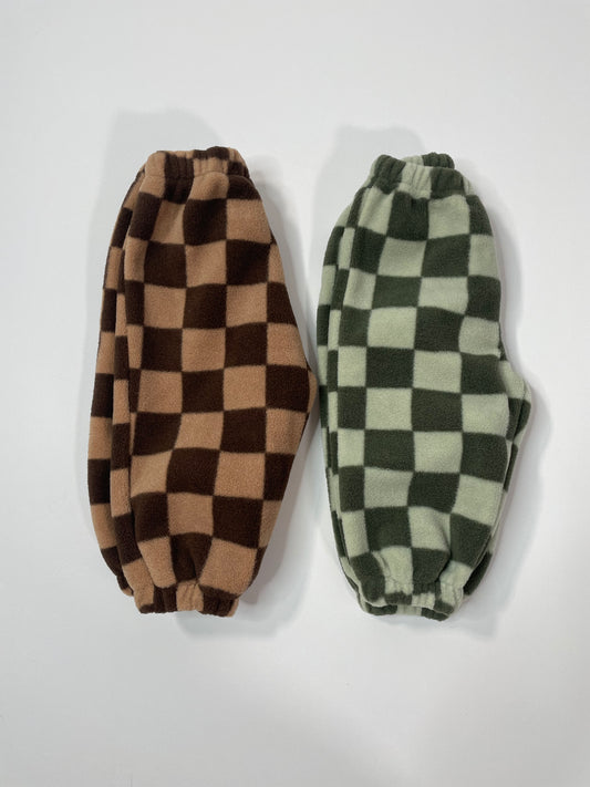 Thick Checkered Fleece Joggers