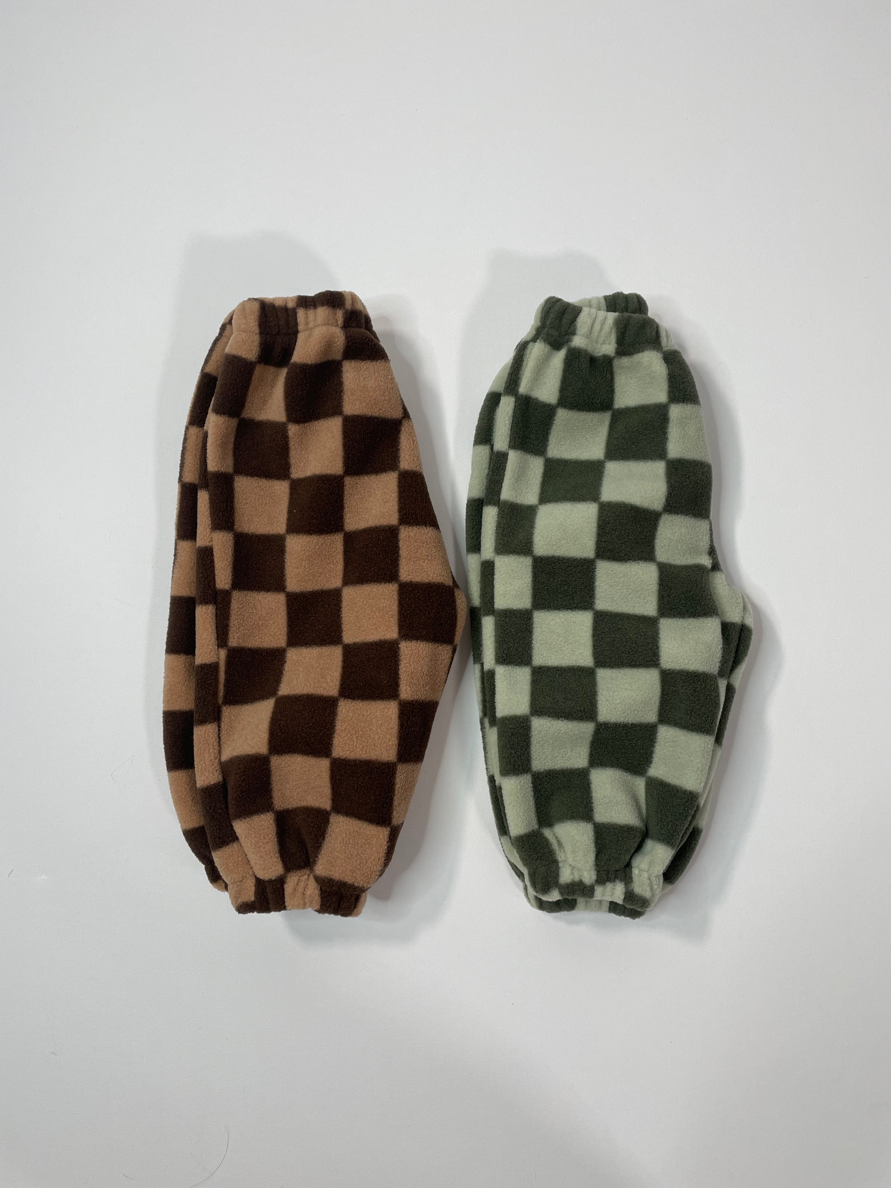 Thick Checkered Fleece Joggers