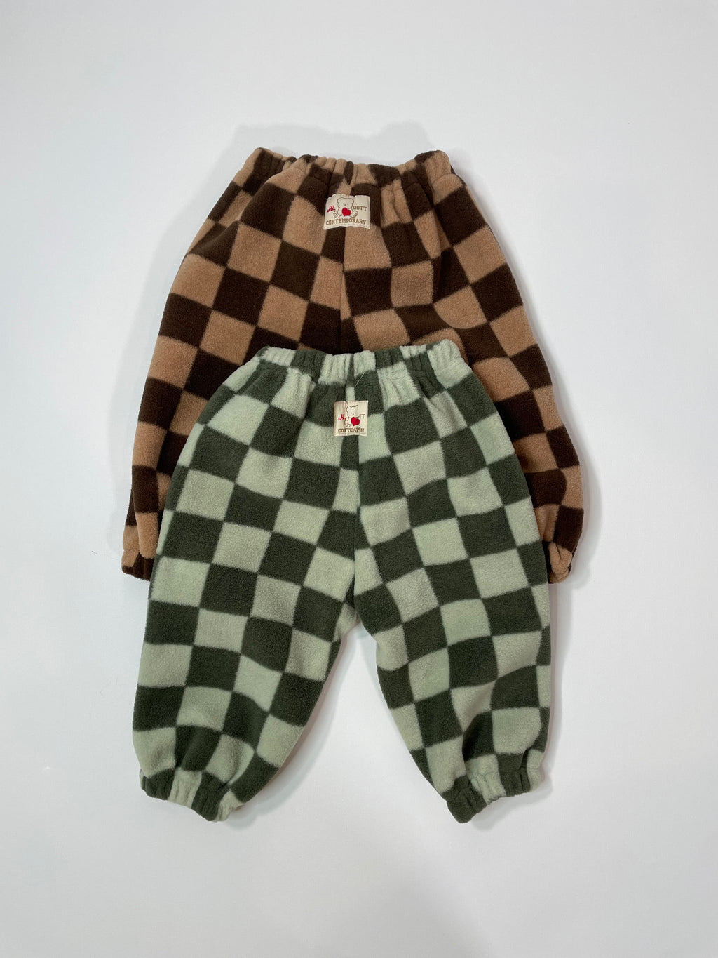 Thick Checkered Fleece Joggers