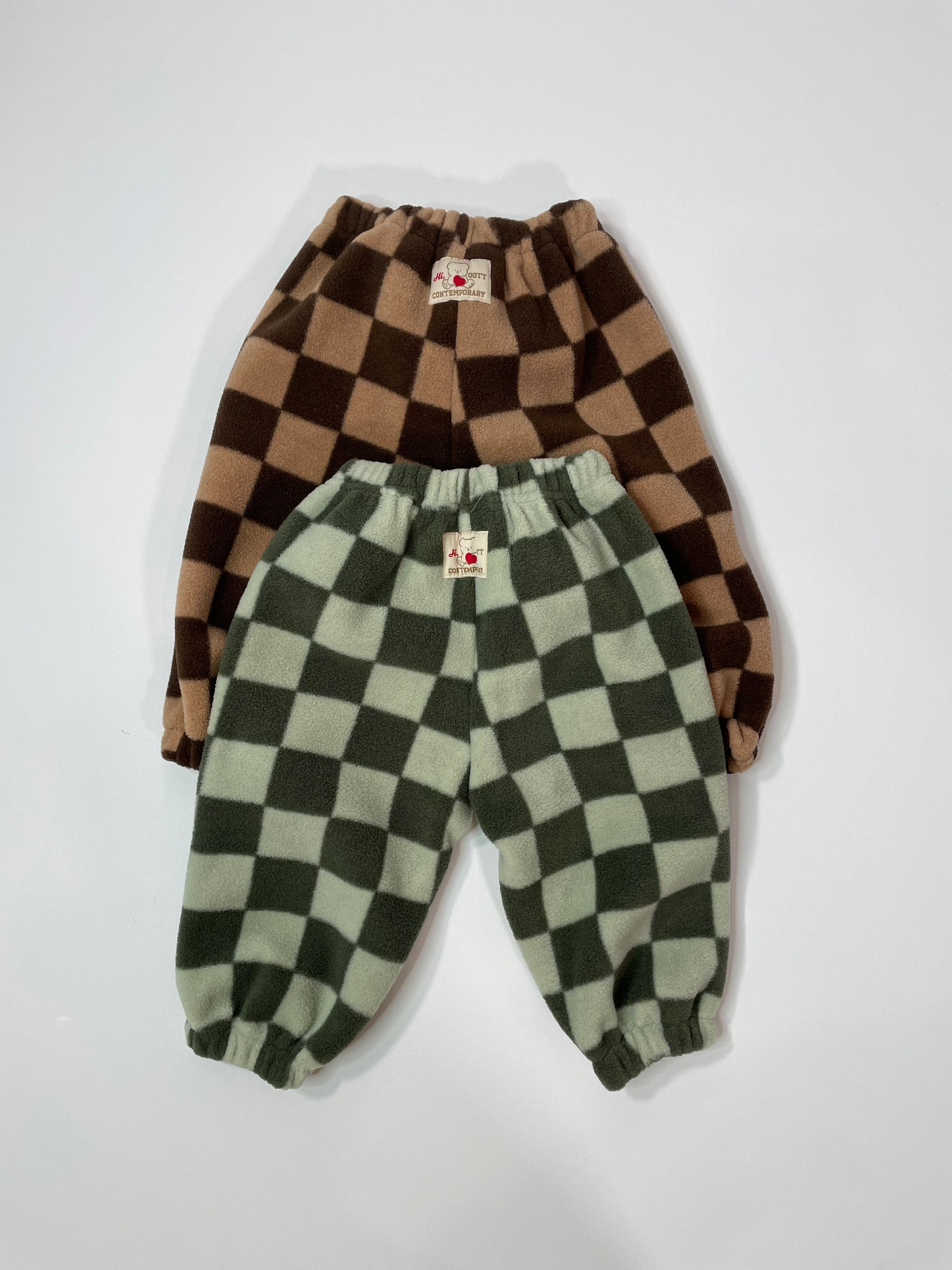 Thick Checkered Fleece Joggers