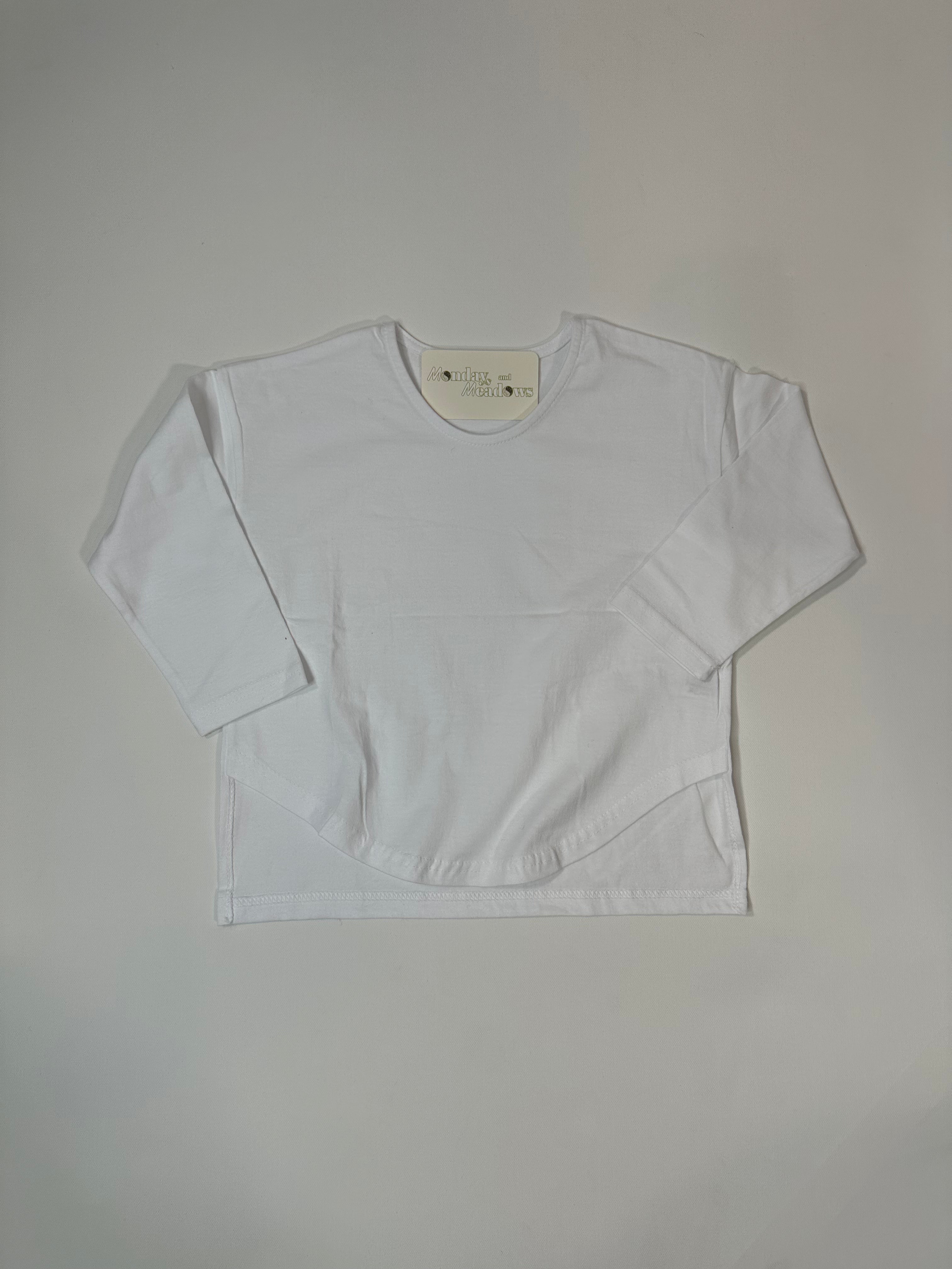 Everyday Rounded Hem Low Back Split Long Sleeve