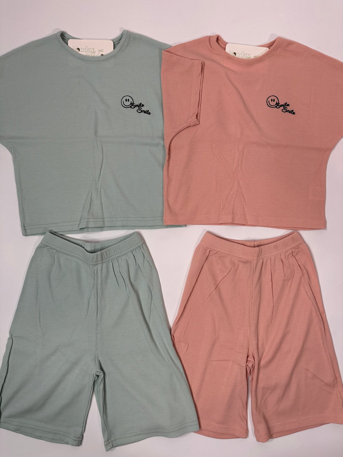 Culottes and Tee 'Smile' Ribbed Set