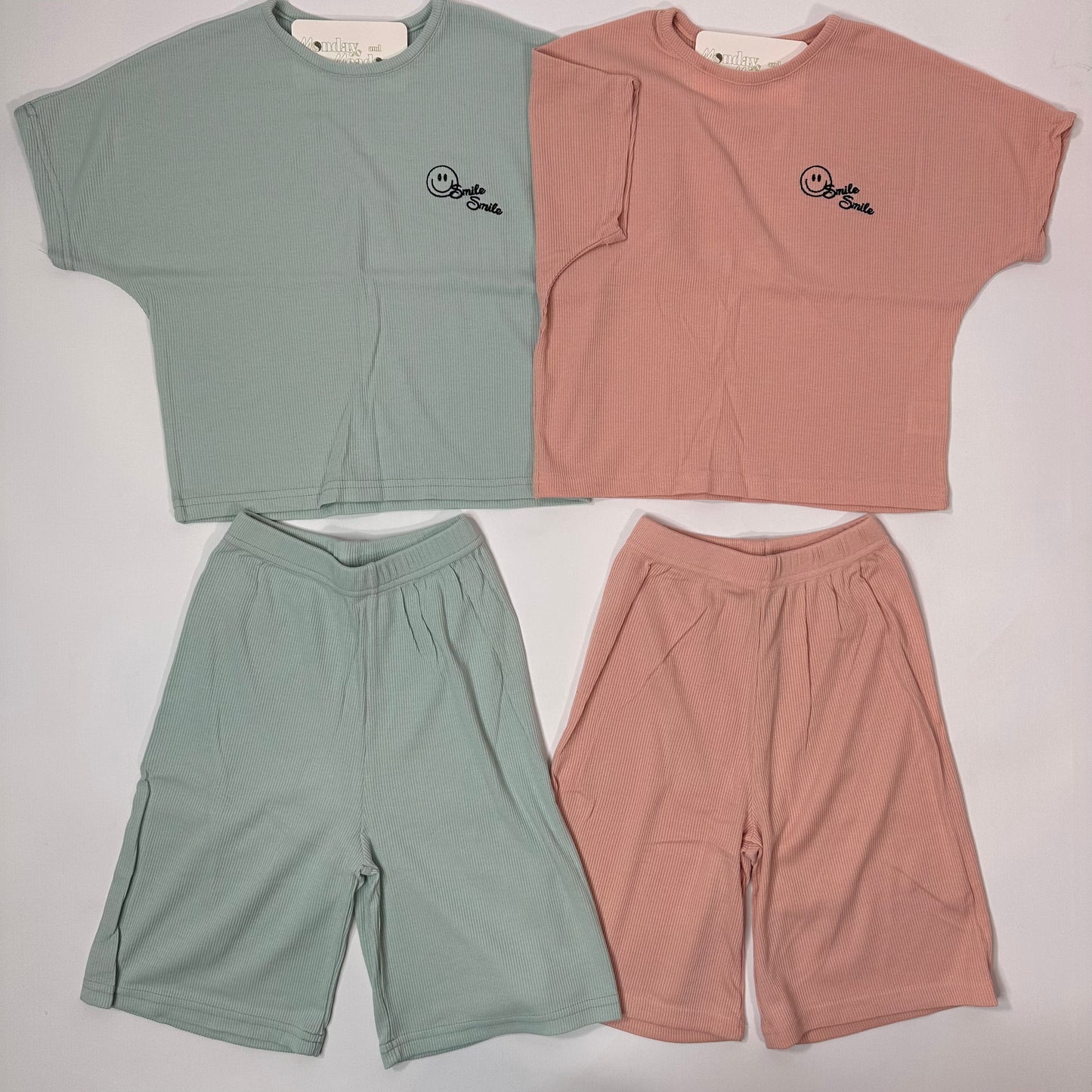 Culottes and Tee 'Smile' Ribbed Set