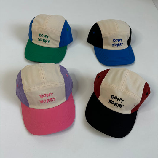 90s Colorblock 'Dont Worry' Baseball Cap Hat